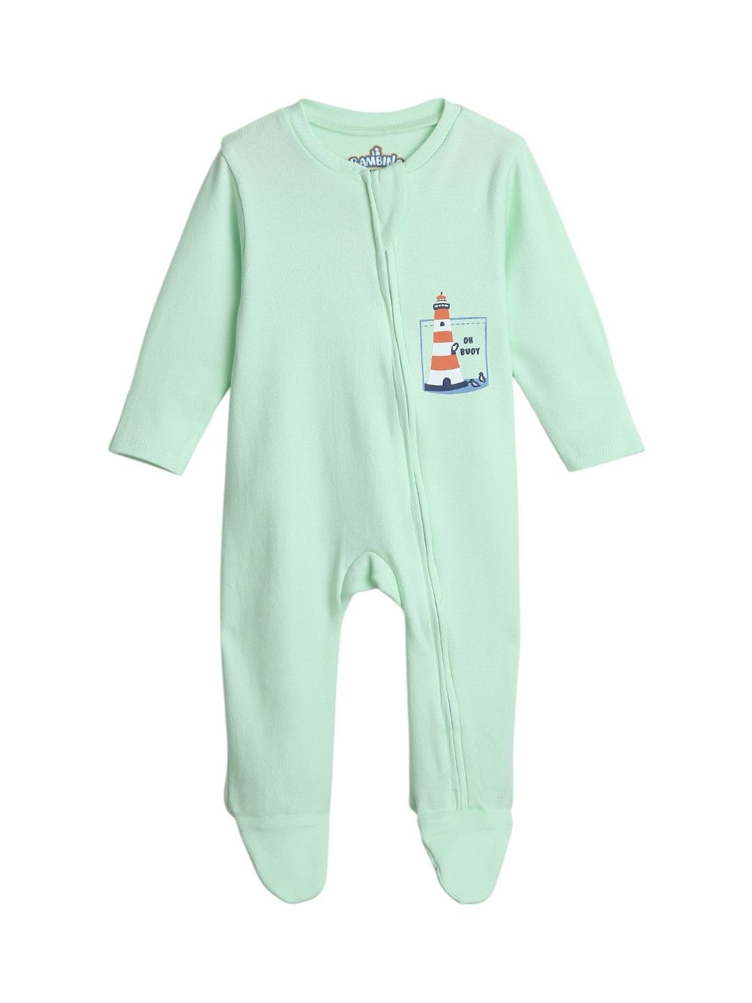 

BONTOTS Boys Printed Organic Cotton Sleepsuit, Green