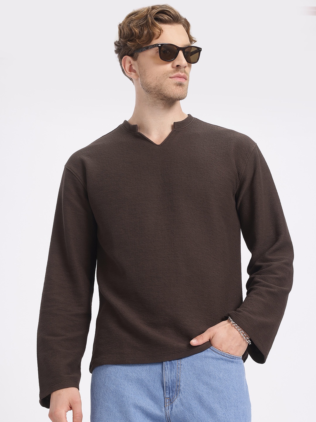 

glitchez Lounge Pulse Oversized Boxy T-shirt, Brown