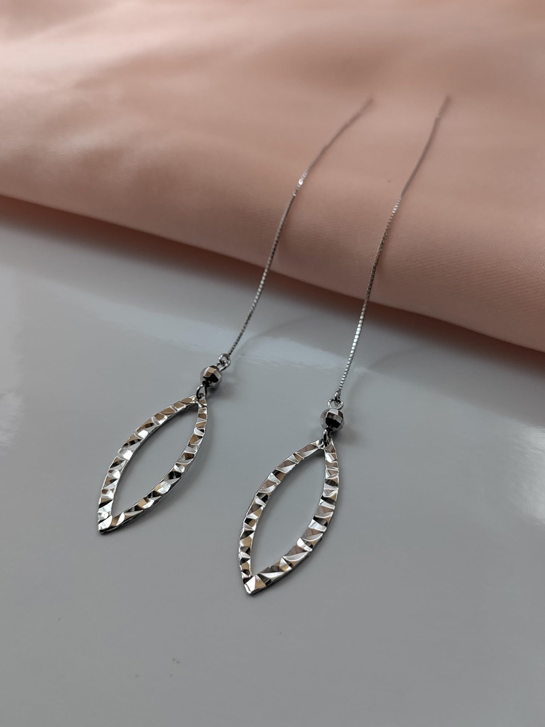 

AMONROO 925 Sterling Silver Rhodium-Plated Contemporary Drop earrings