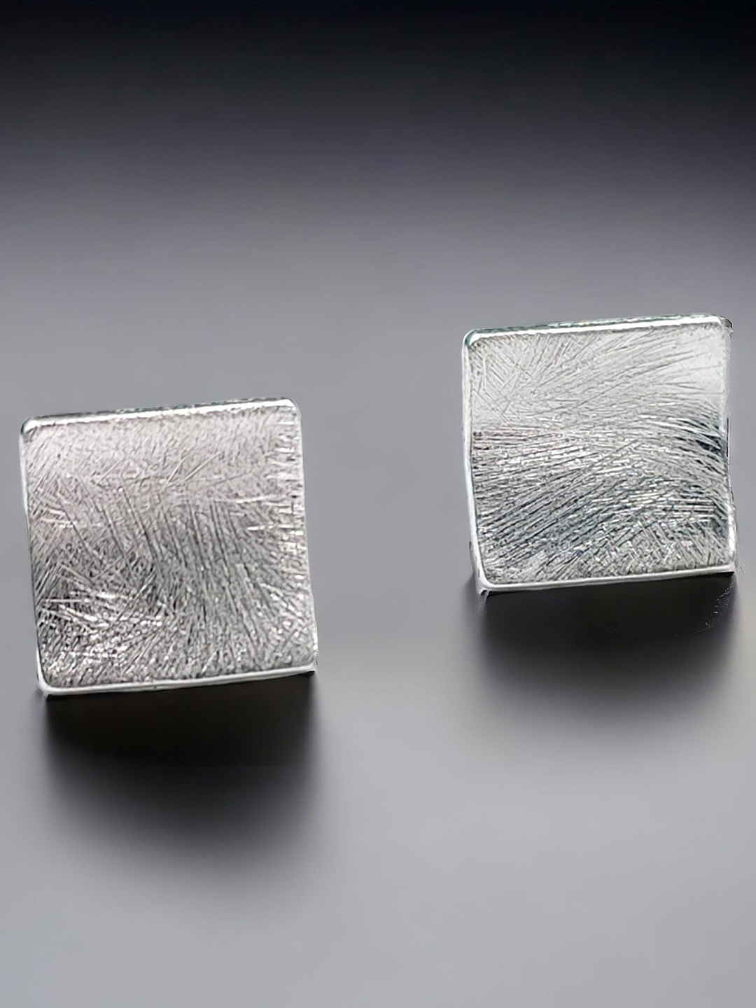 

AMONROO 925 Sterling Silver Rhodium-Plated Square Shaped Studs