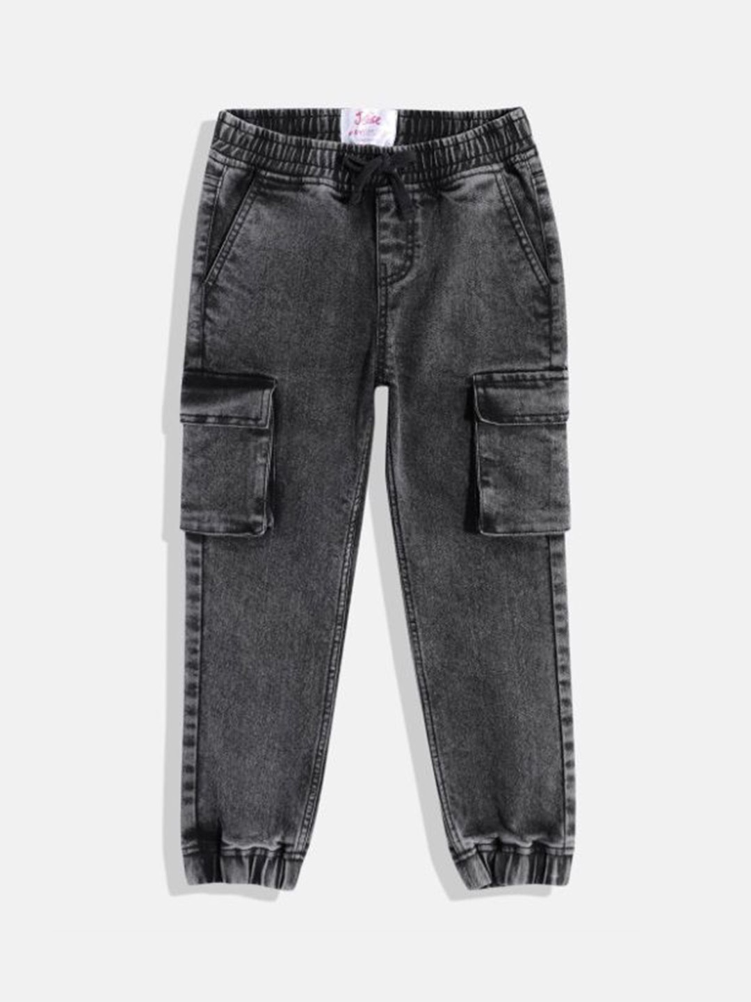 

JUSTICE Girls Flared Heavy Fade Jeans, Black