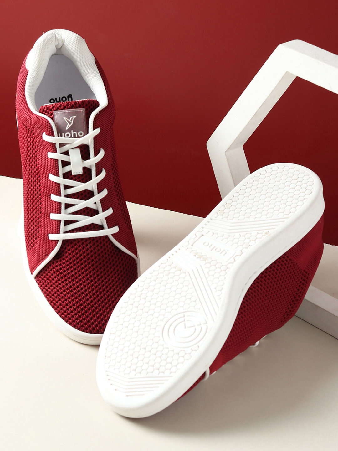 

YOHO Men Wind Ultimate Comfort Breathability With Elastic Laces Sneaker, Maroon