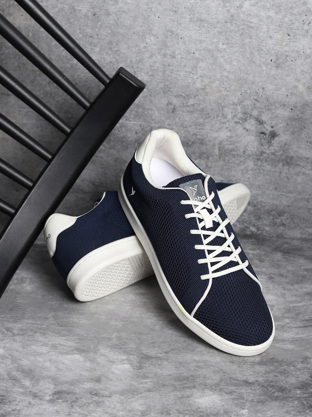 

YOHO Men Wind Ultimate Comfort Breathability With Elastic Laces Sneaker, Navy blue