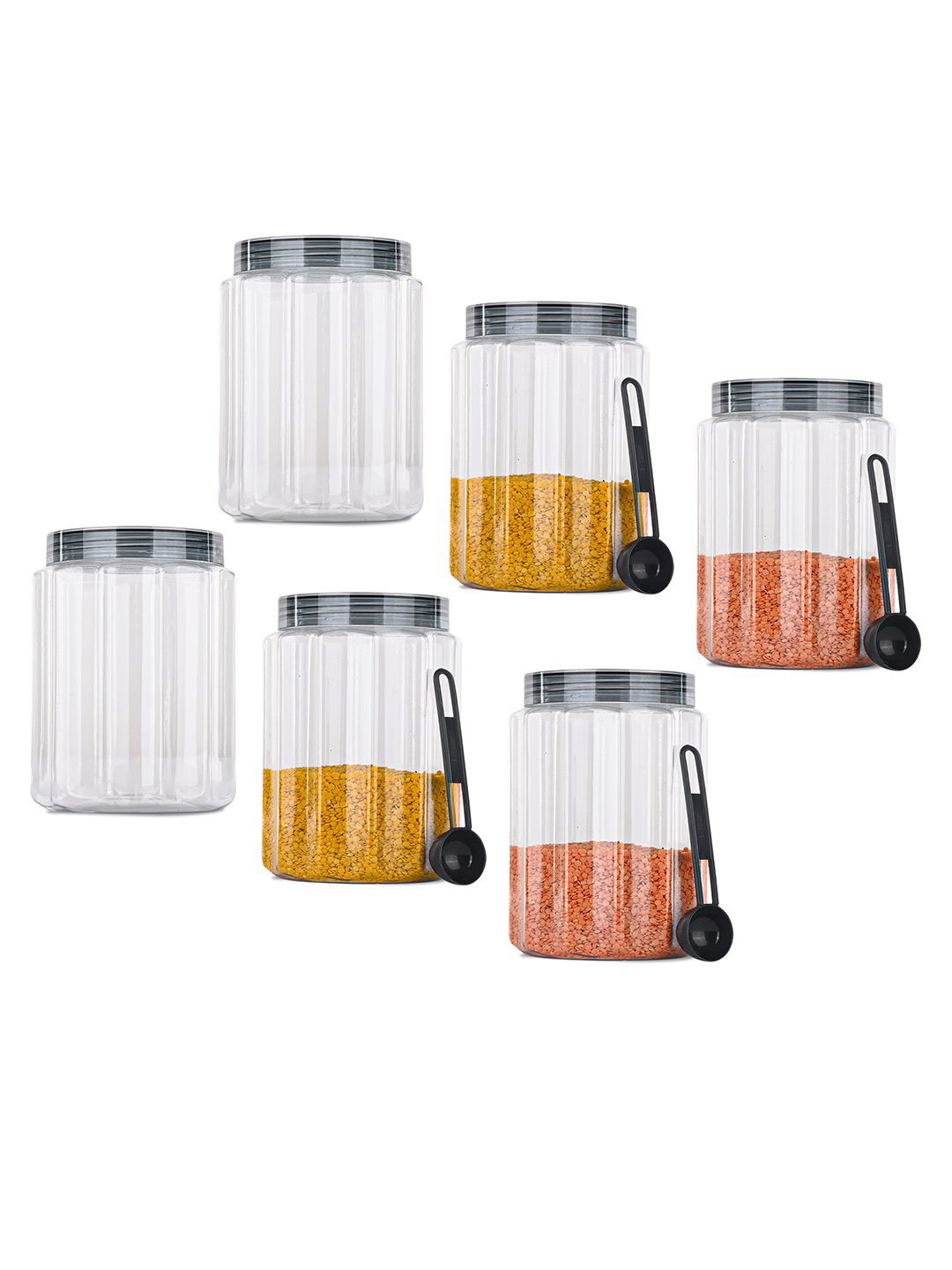 

Kuber Industries Grey & Transparent 6 Pieces Container