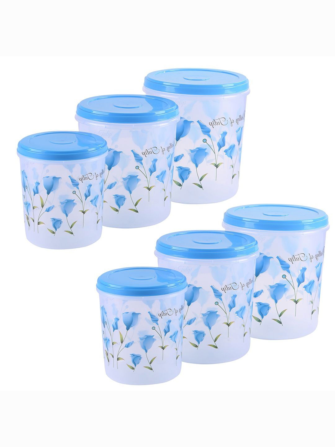 

Kuber Industries Blue & Transparent 6 Pieces Air Tight Container