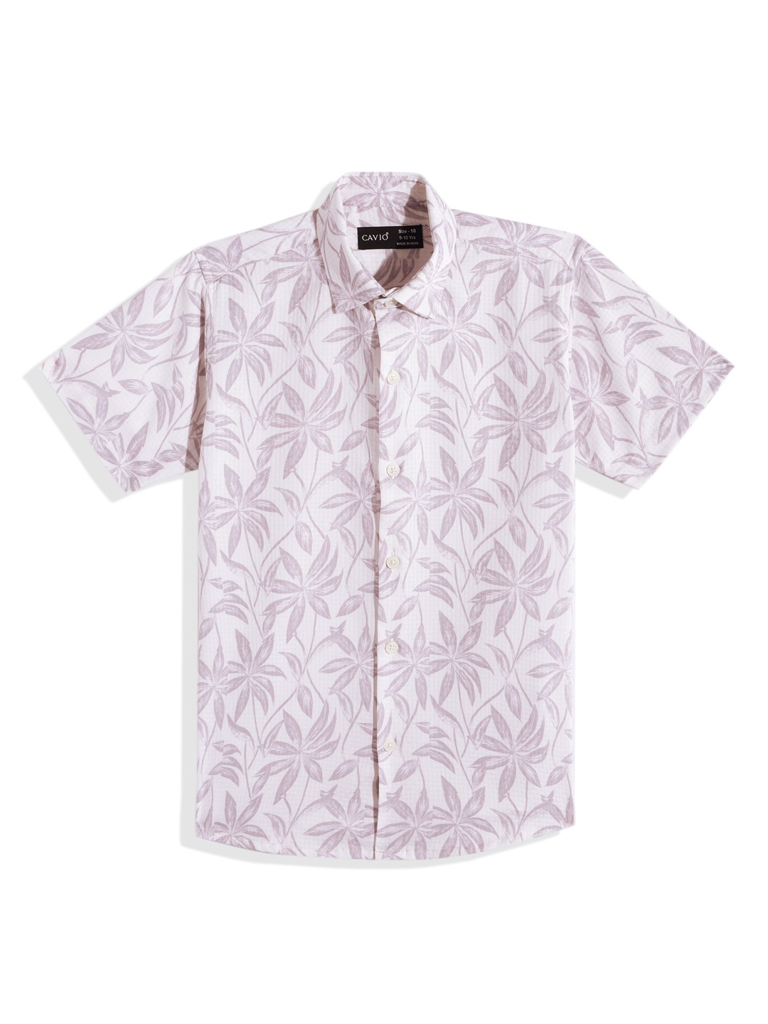 

CAVIO Boys Comfort Floral Printed Casual Shirt, Mauve