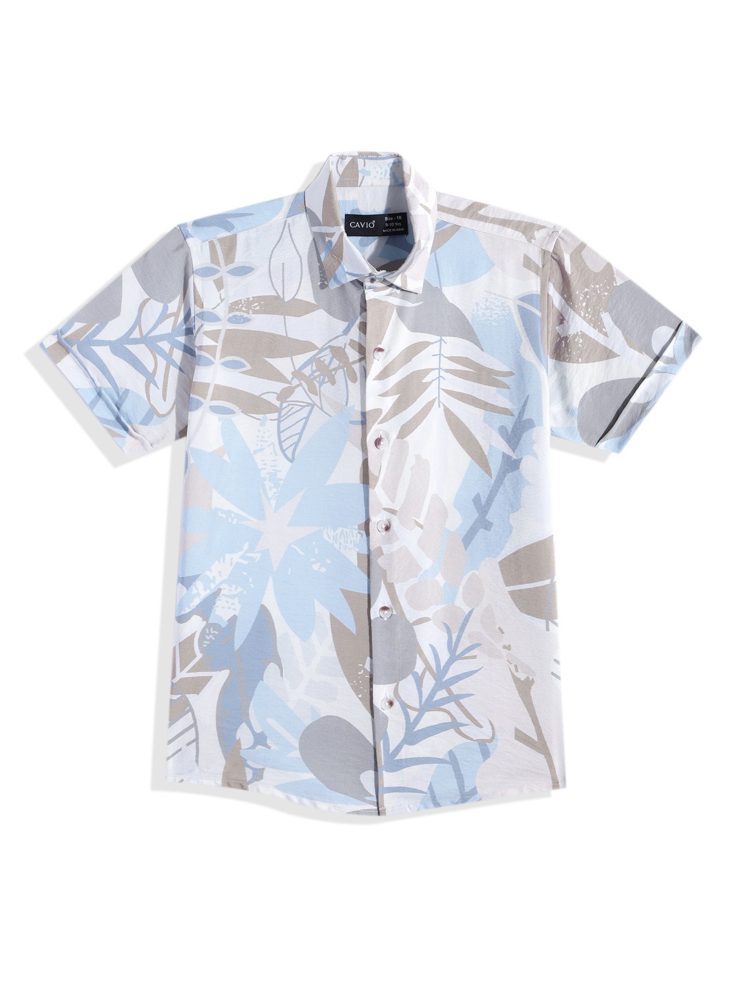 

CAVIO Boys Comfort Floral Printed Casual Shirt, Blue