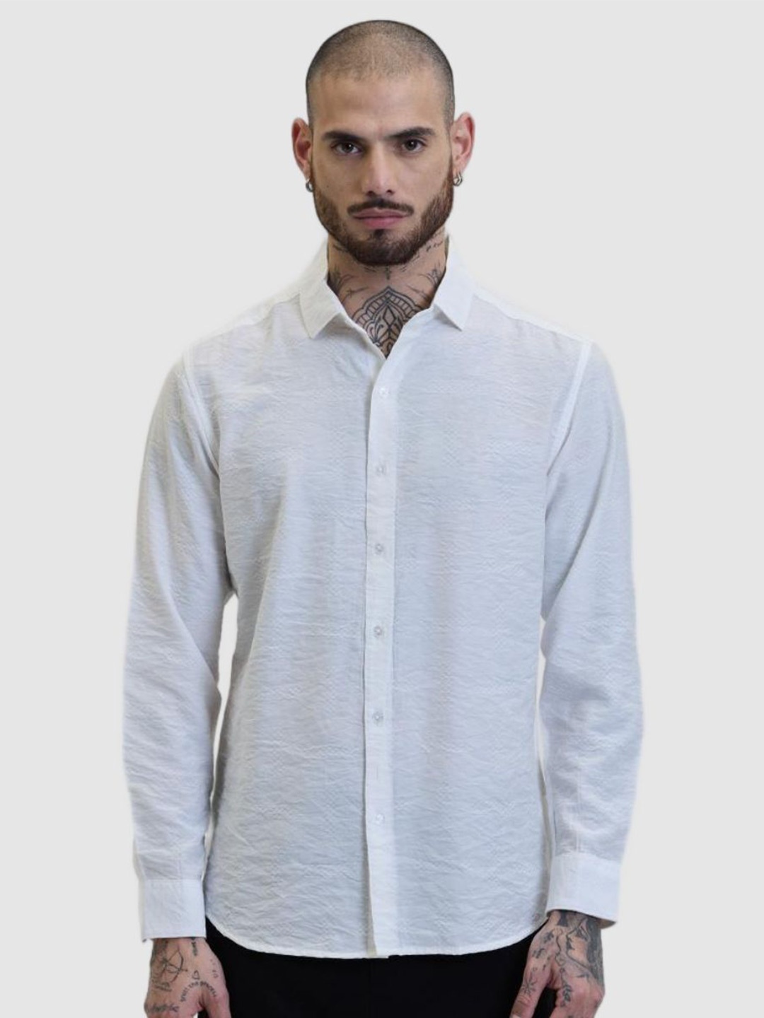 

Snitch Men Solid Smart Fit Casual Shirt, White
