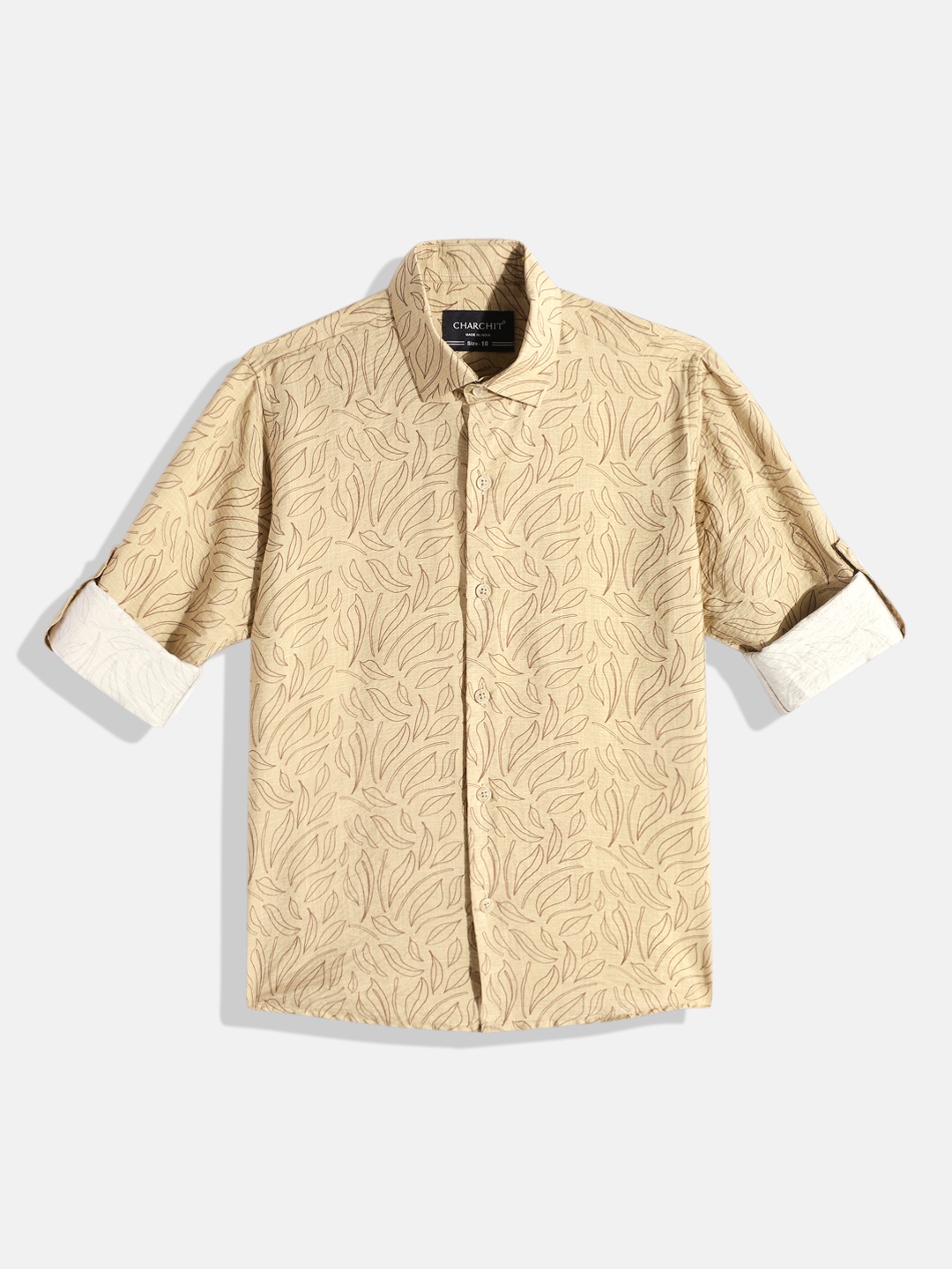 

CHARCHIT Boys Comfort Floral Printed Casual Shirt, Yellow