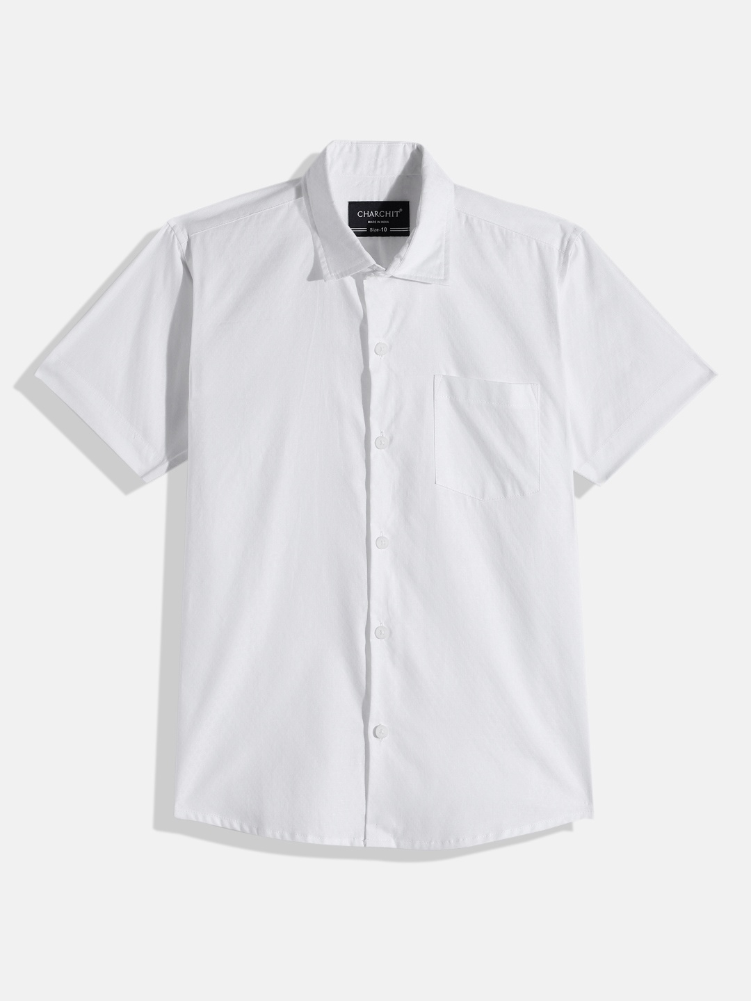 

CHARCHIT Boys Comfort Pure Cotton Casual Shirt, White