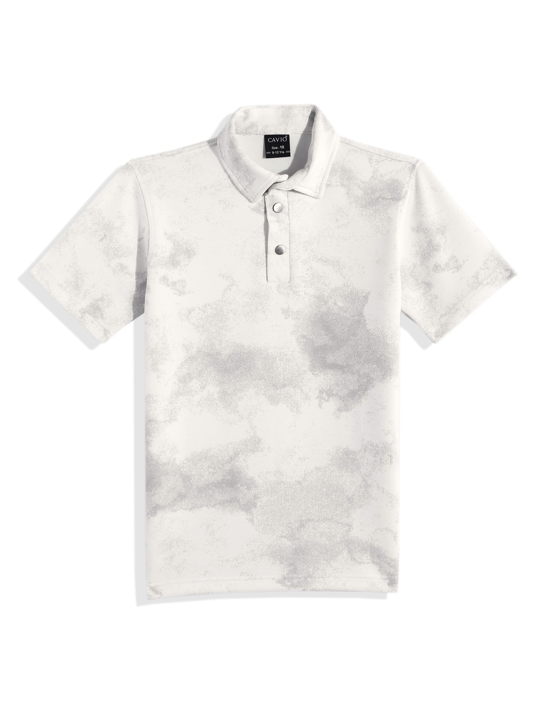 

CAVIO Boys Printed Polo Collar T-shirt, White