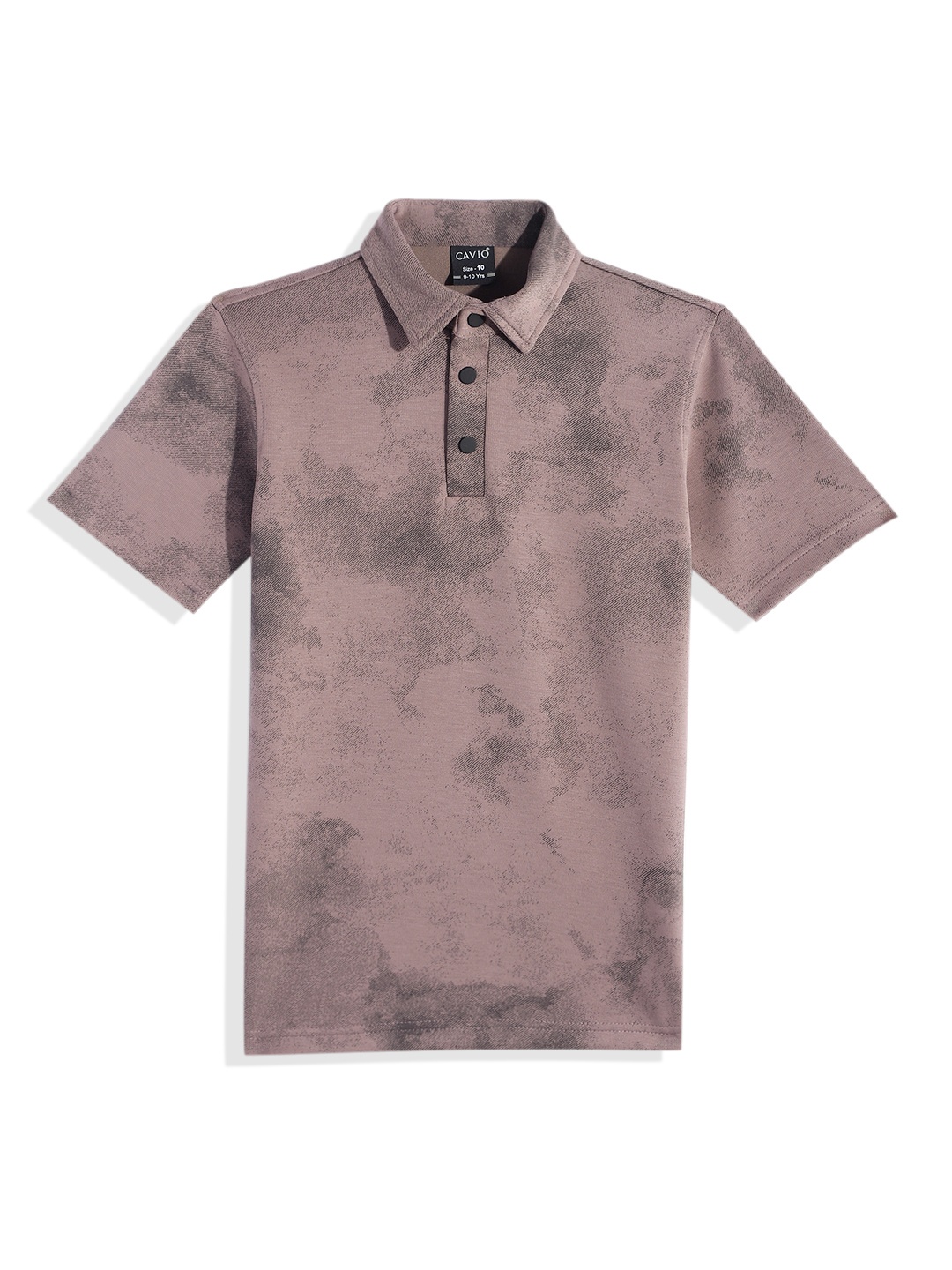 

CAVIO Boys Tie and Dye Printed Polo Collar T-shirt, Mauve