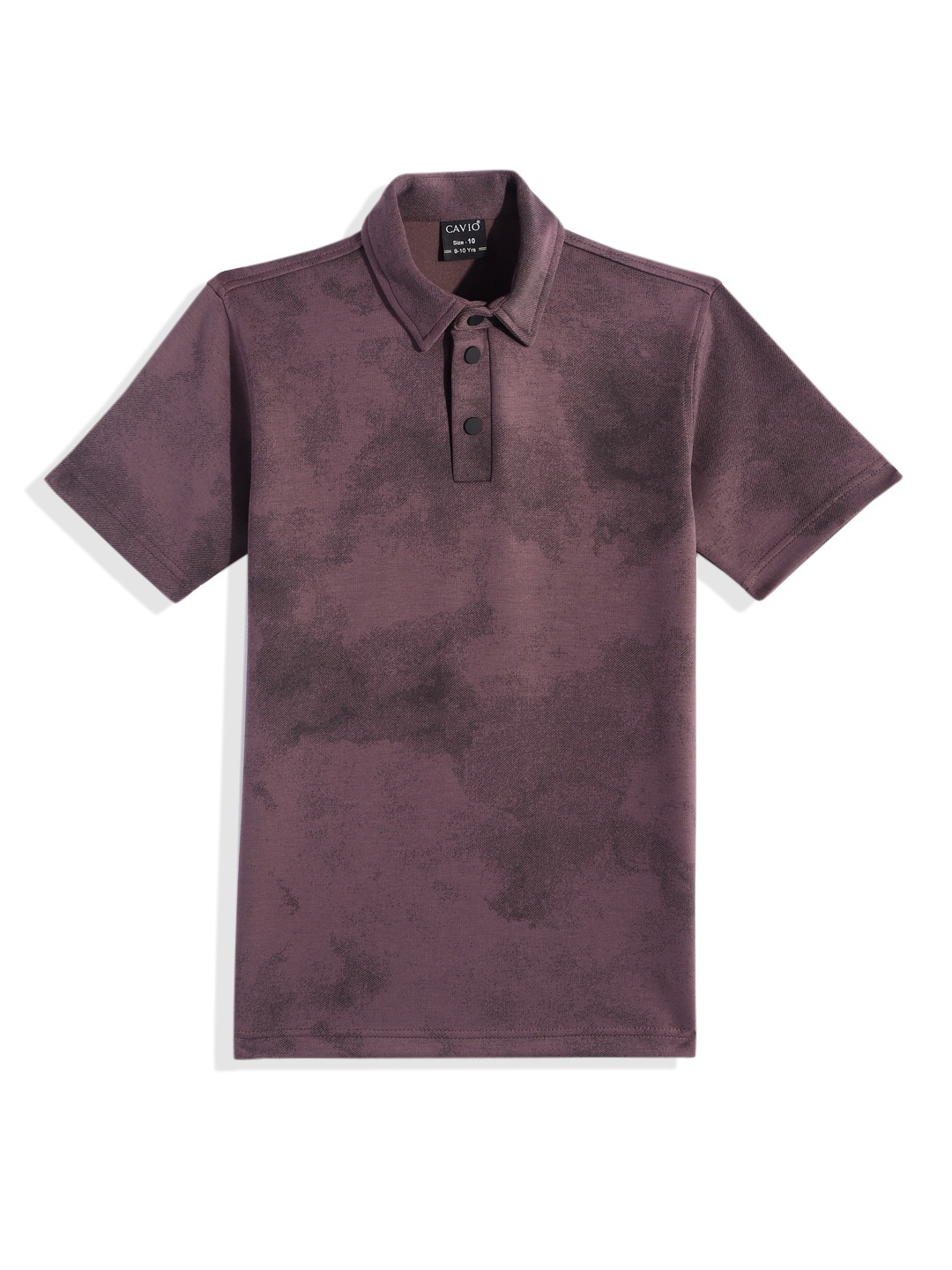 

CAVIO Boys Tie and Dye Printed Polo Collar T-shirt, Mauve