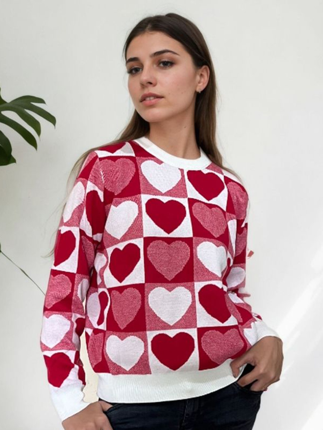 

Bucciato Private Limited Women Printed Pullover Sweatshirt, Red