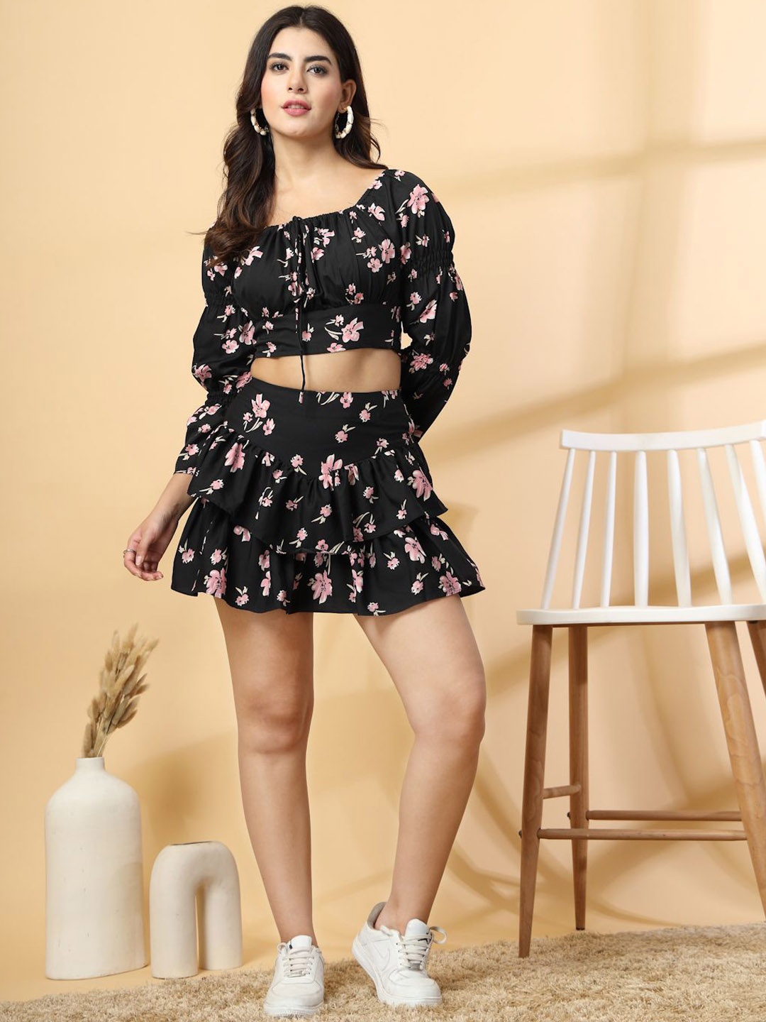 

Oomph! Printed Top With Skirt Co-Ords, Blue