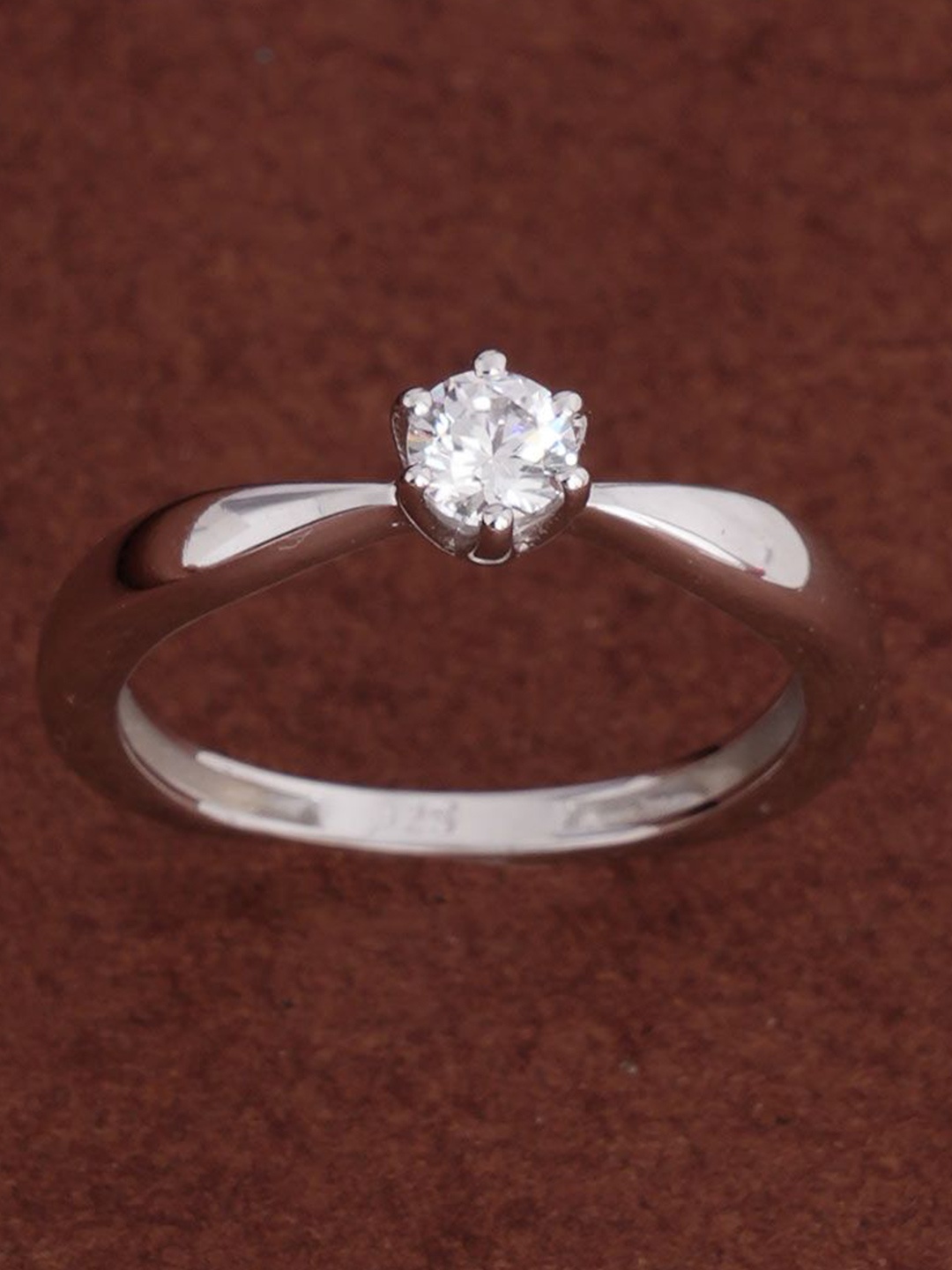 

PALMONAS Rhodium-Plated 925 Sterling Silver CZ-Studded Forever Yours Ring for Womens