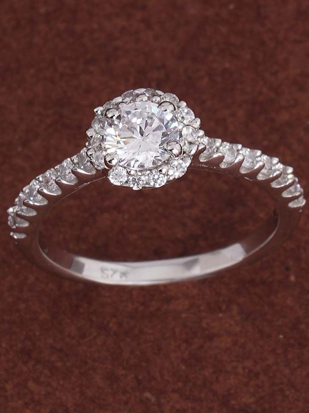 

PALMONAS Rhodium-Plated 925 Sterling Silver Anti Tarnish Promise of Love Ring for Womens