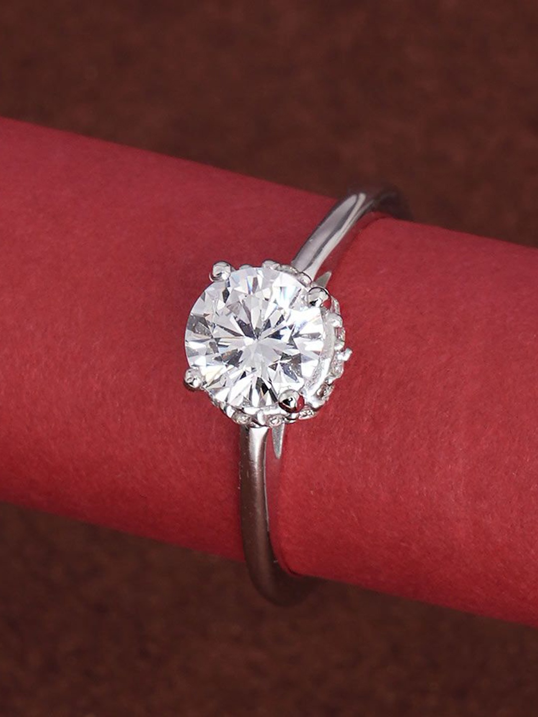 

PALMONAS Rhodium-Plated 925 Sterling Silver Anti Tarnish Promise Ring for Womens