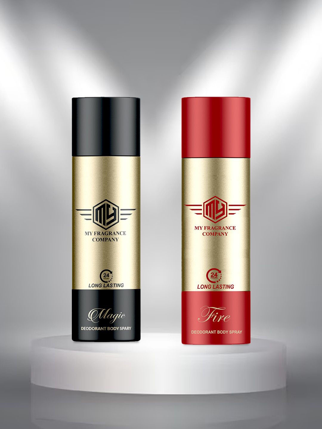 

My Fragrance Set Of 2 Magic & Fire Long Lasting Deodorant Spray - 165 ml Each, Red