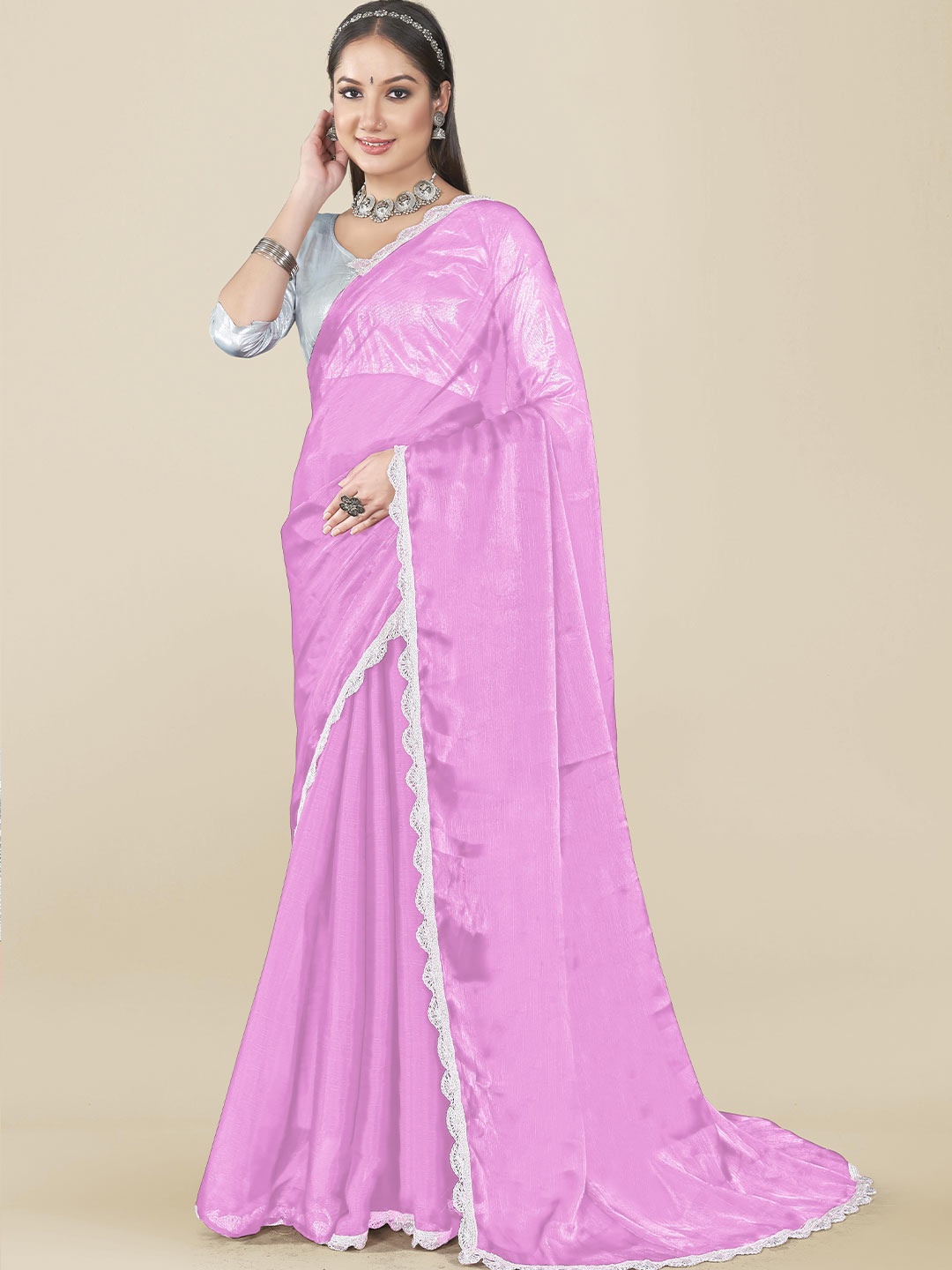Rhey Gotta Patti Saree, Pink