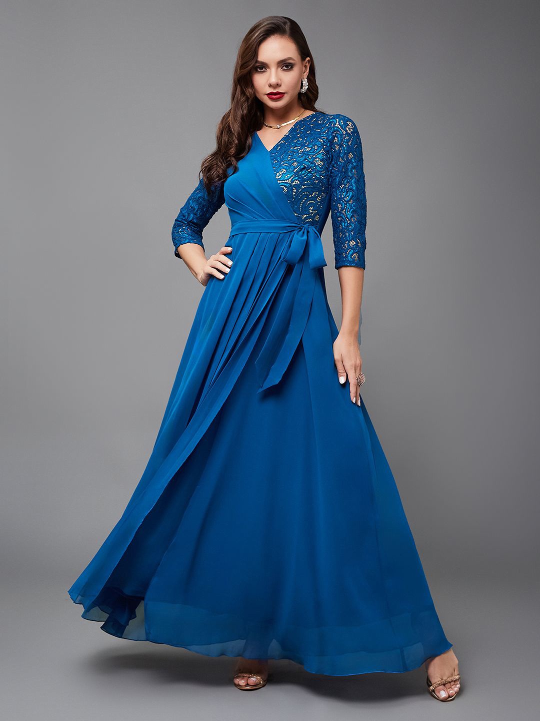 

Miss Chase Georgette Maxi Dress, Blue