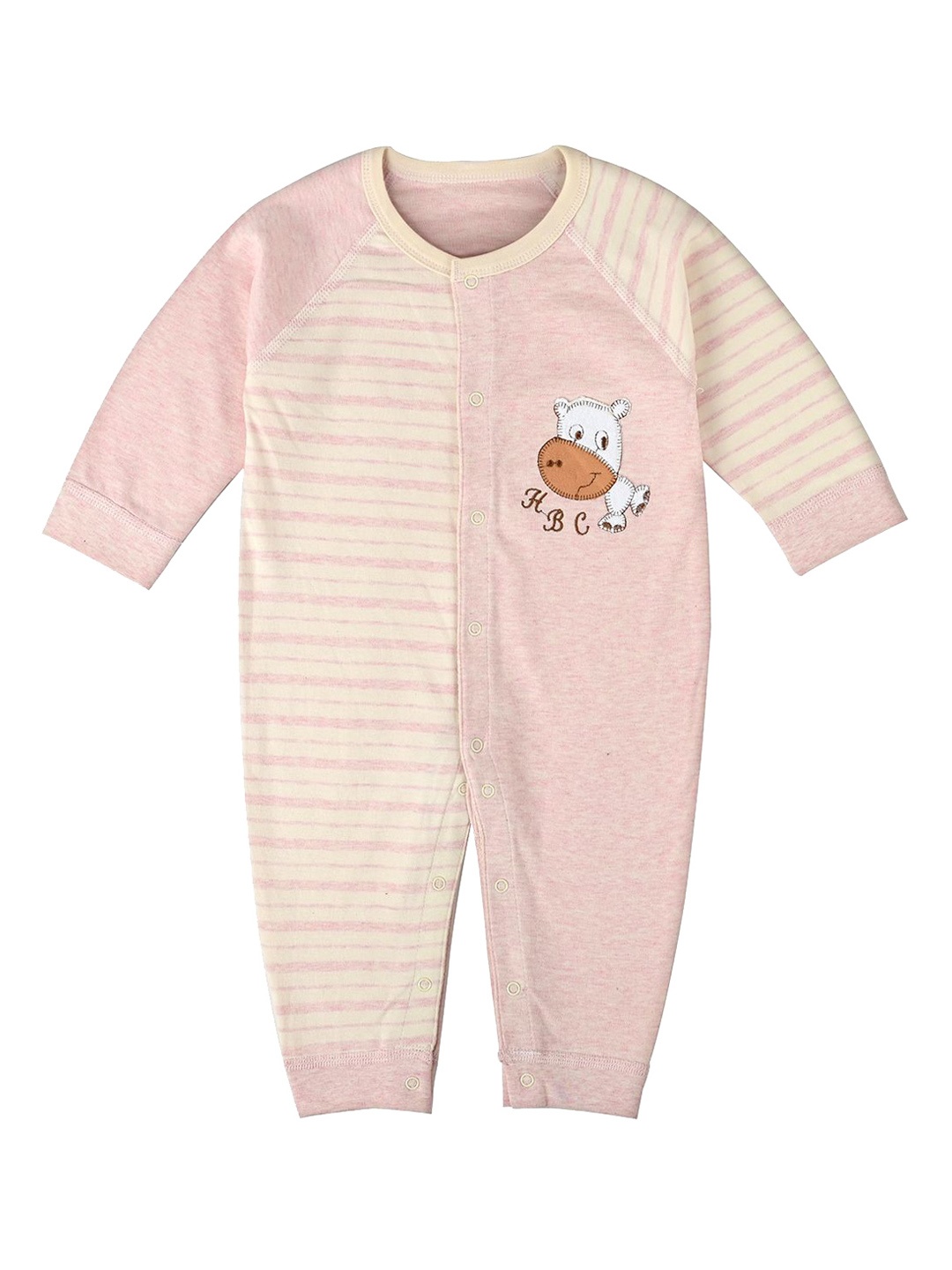 

Bold N Elegant Infants Printed Full-Sleeve Footless Cotton Romper, Pink