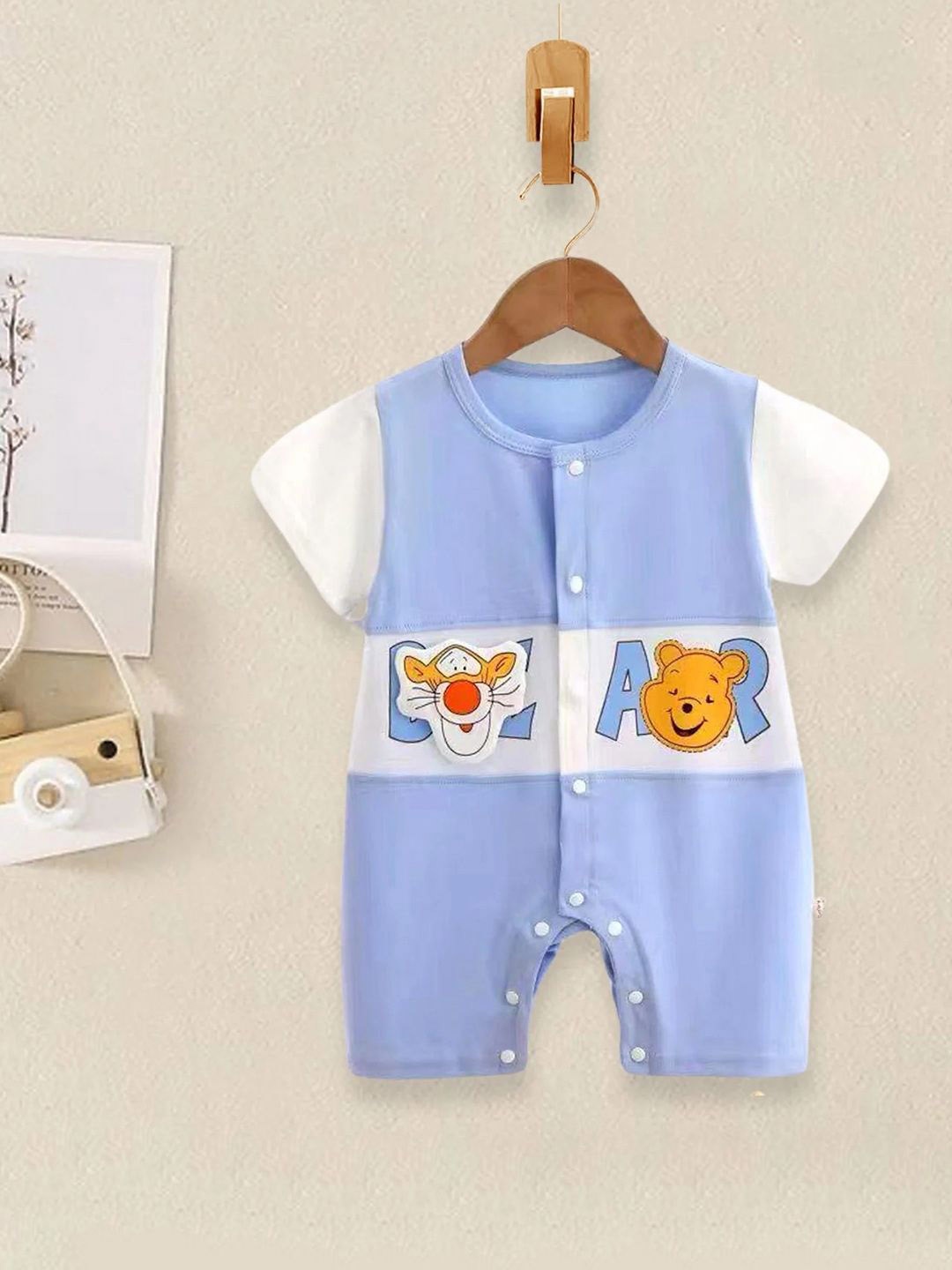 

Bold N Elegant Infants Cartoon Printed Cotton Half Length Rompers, Blue