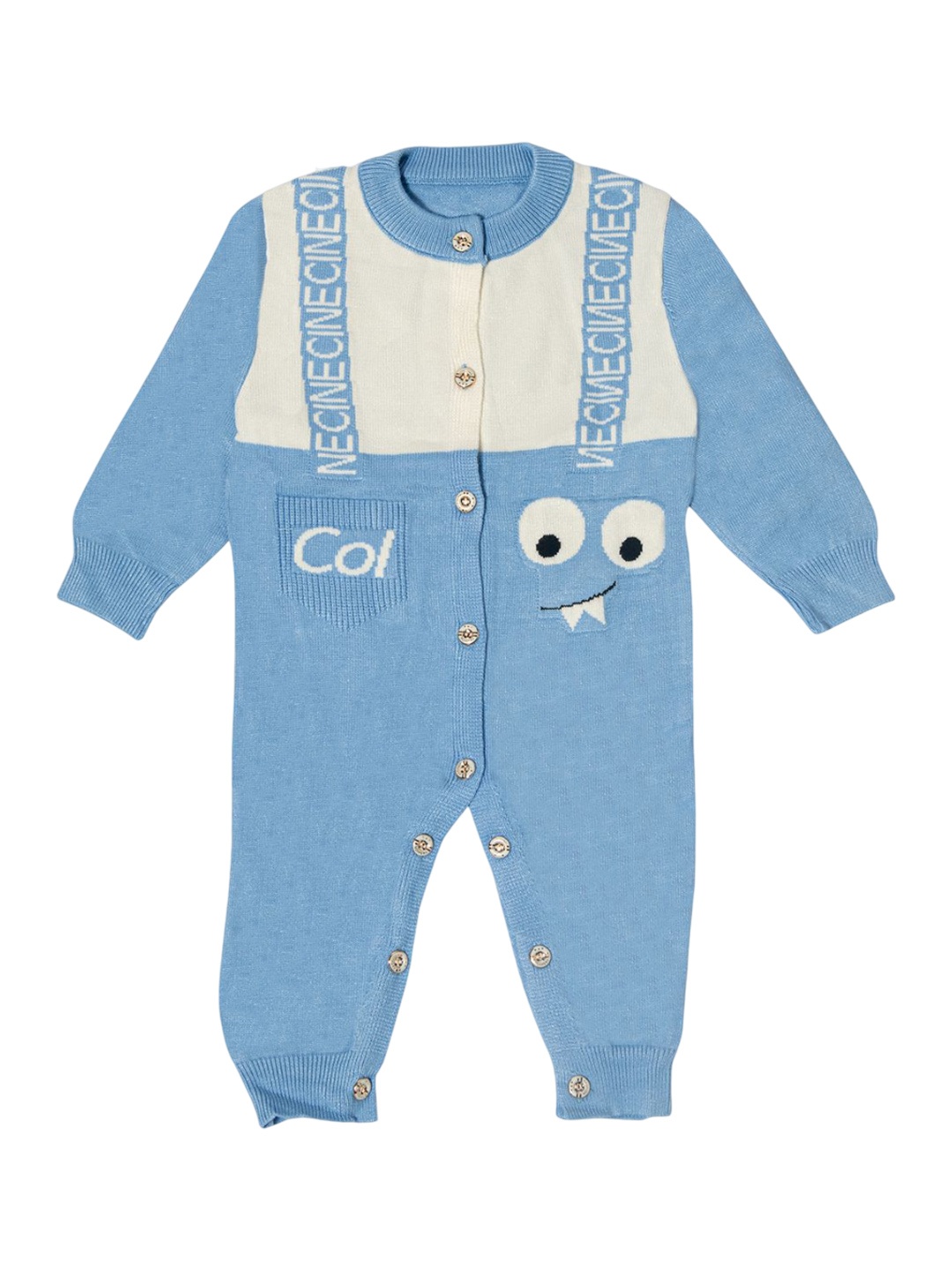 

Bold N Elegant Infants Cotton Round Neck Rompers, Blue