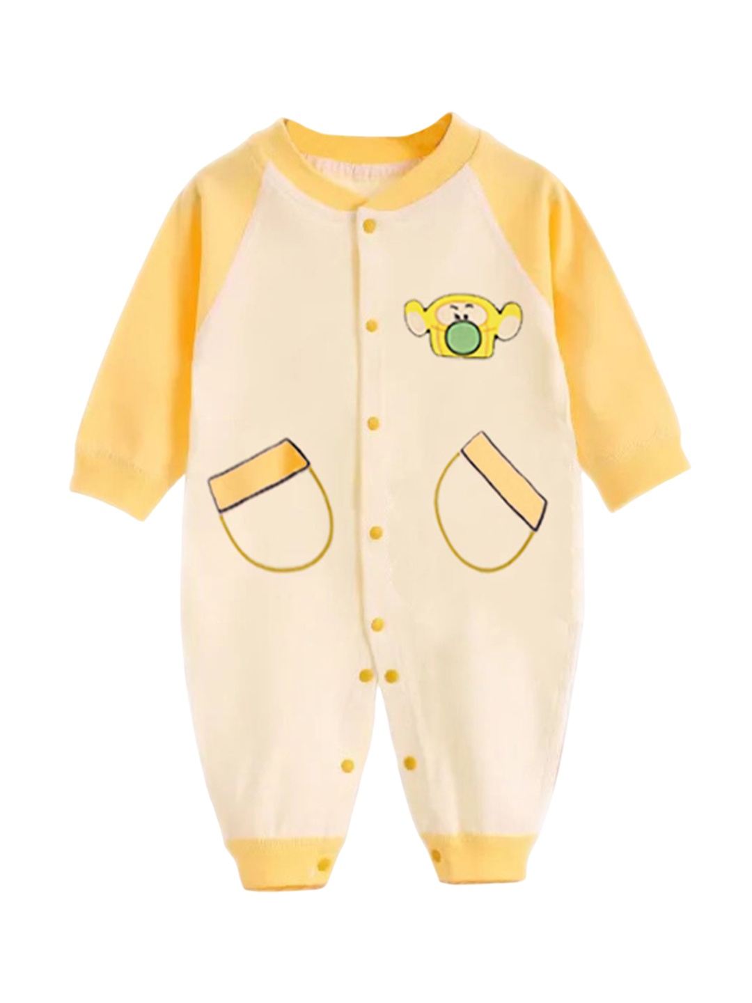 

Bold N Elegant Infants Printed Winter Romper, Yellow