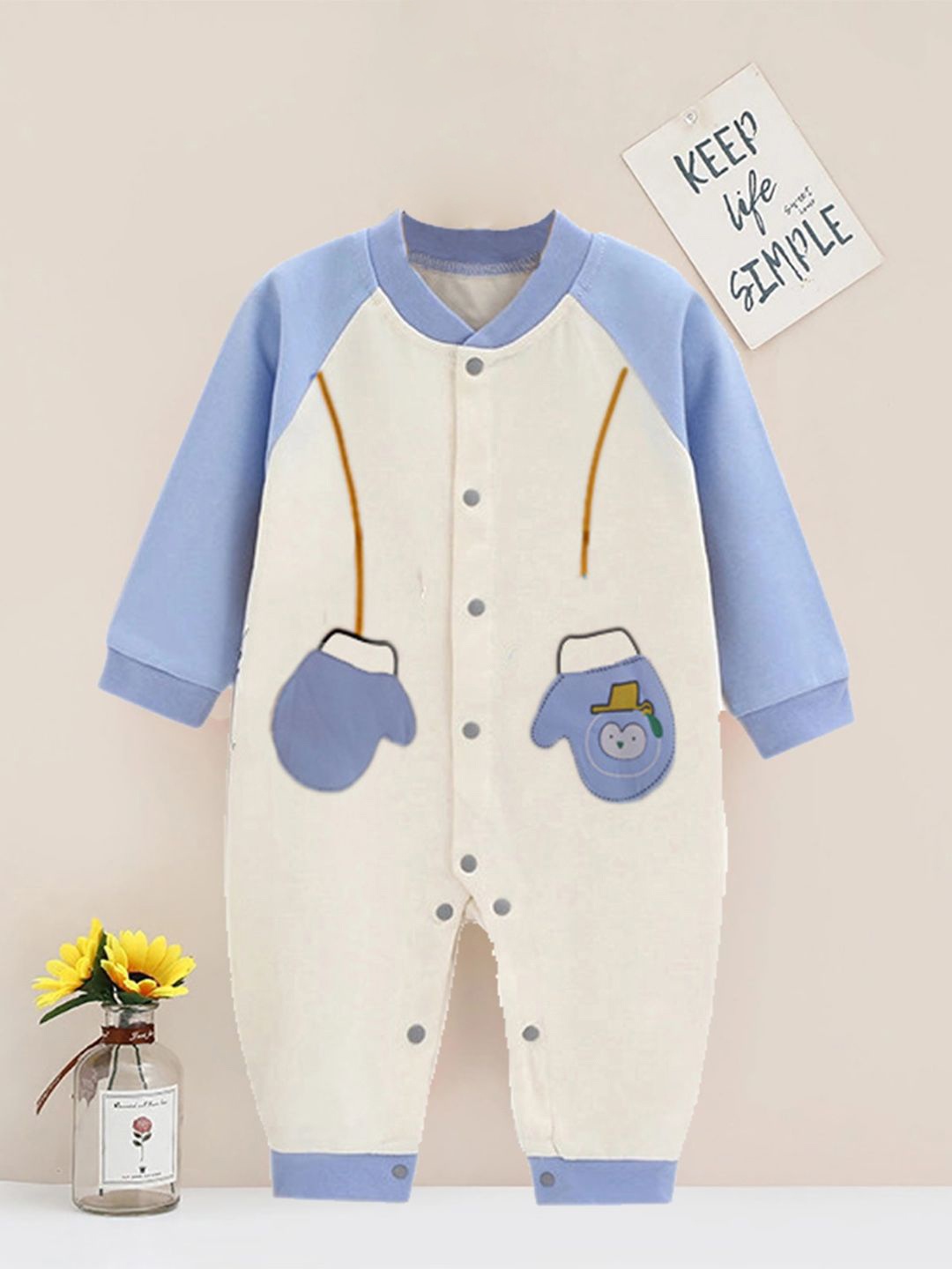 

Bold N Elegant Infants Kids Printed Winter Romper, Blue