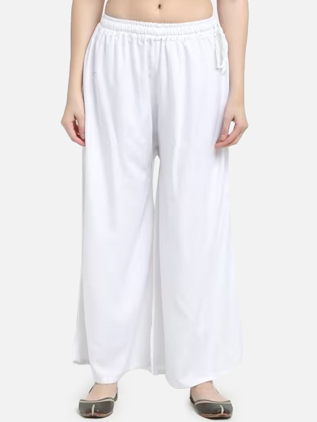 

Moda Rapido Women Relaxed Flared Trousers, White