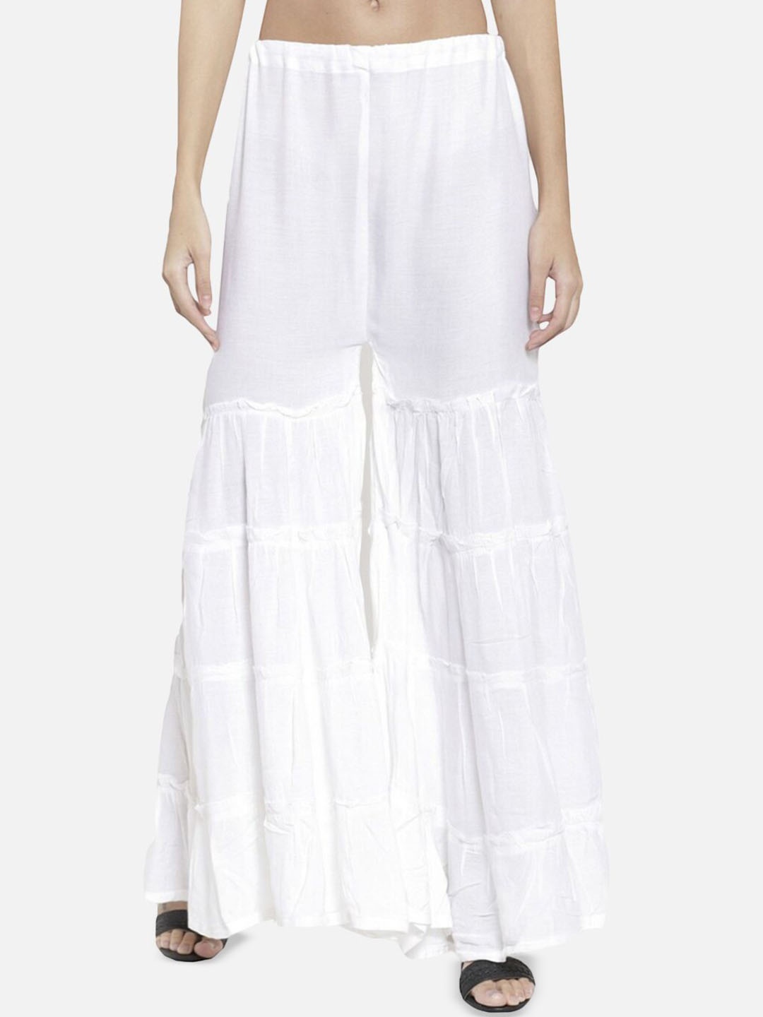

Moda Rapido Women Smart Flared Pleated Trousers, White