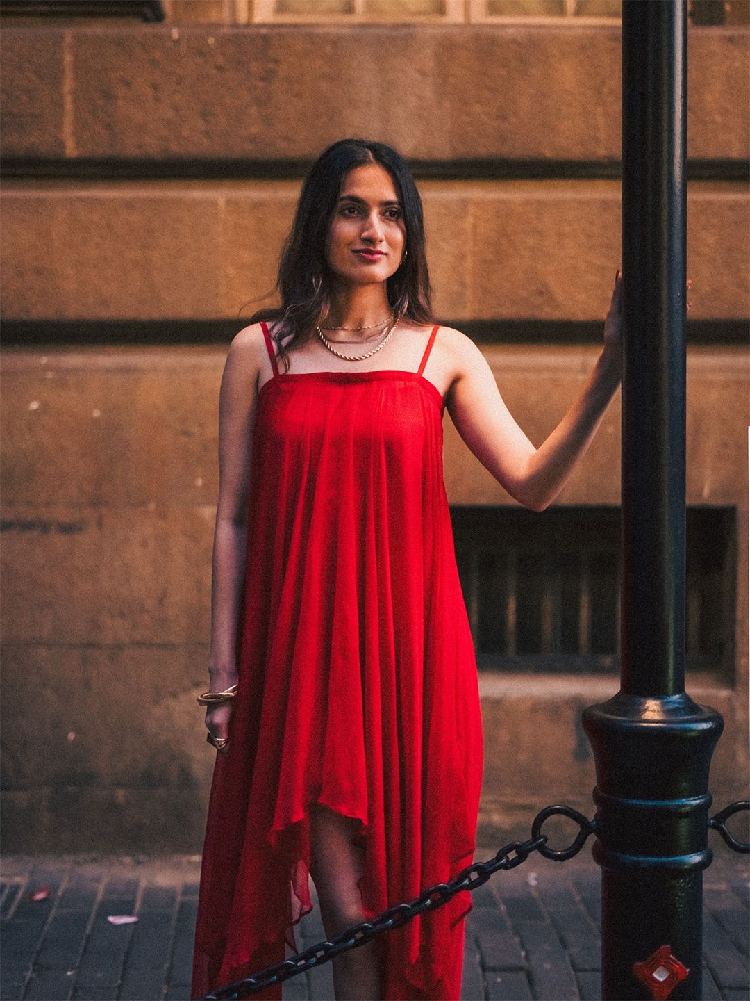 

Erazz London One shoulder Maxi Dress, Red