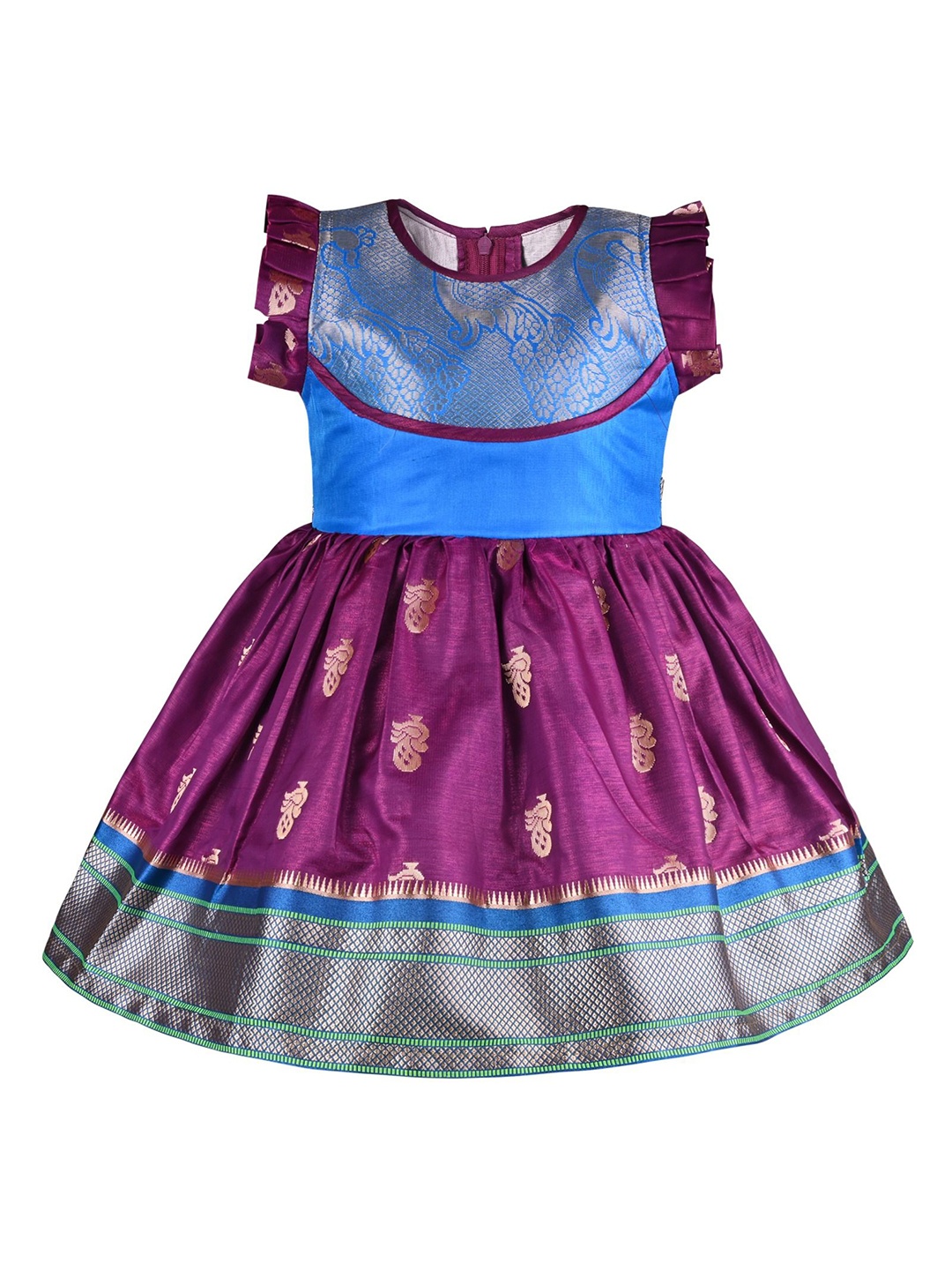 

Wish Karo Girls Ethnic Motifs Printed Fit & Flare Dress, Blue