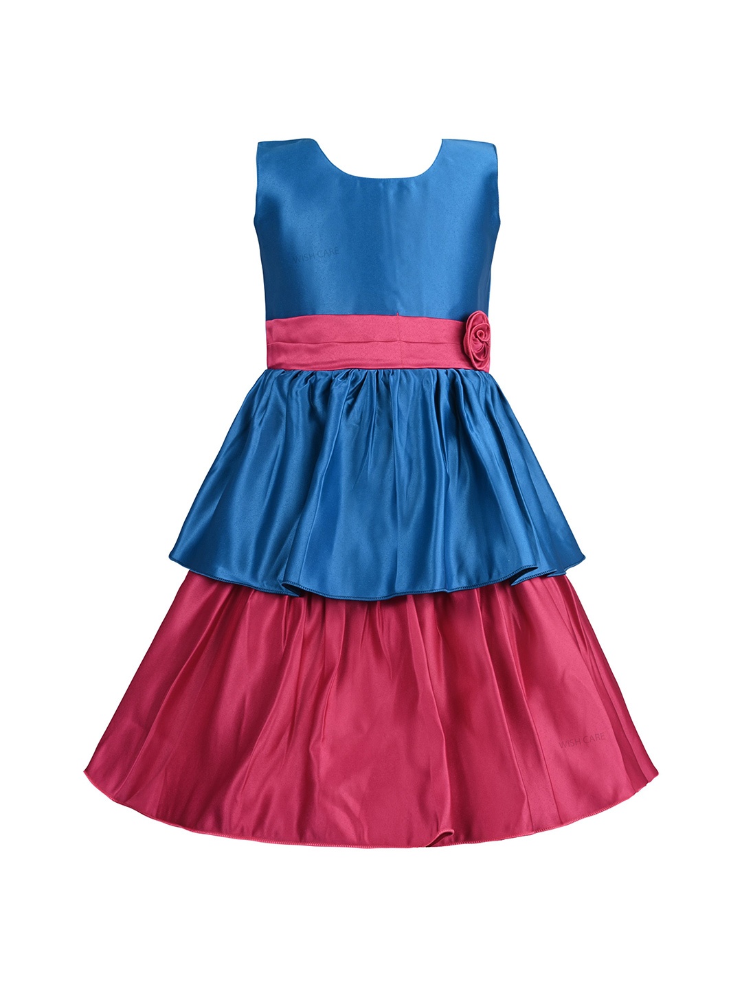 

Wish Karo Girls Satin Fit & Flare Dress, Blue