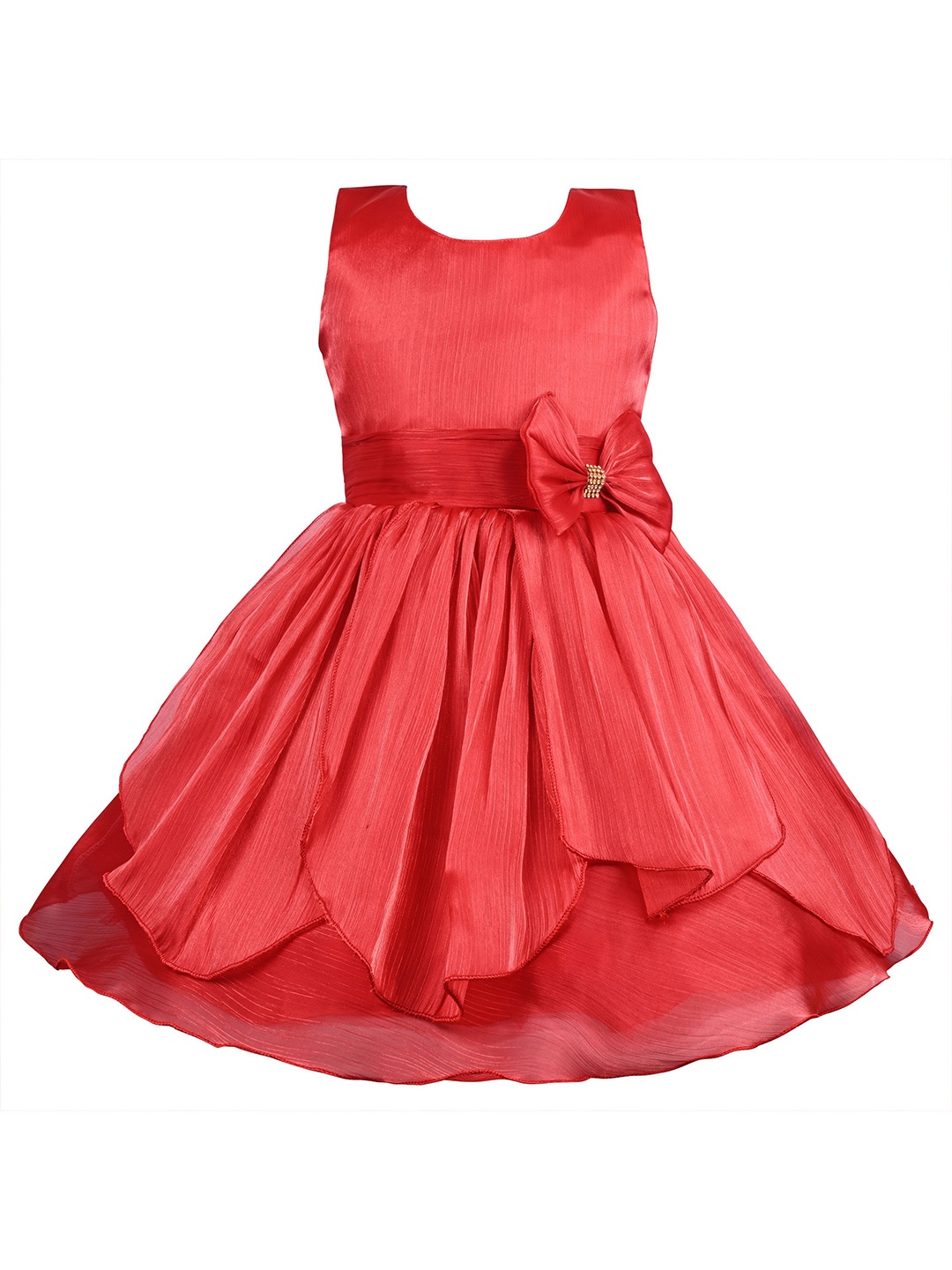 

Wish Karo Girls Satin A-Line Dress, Red