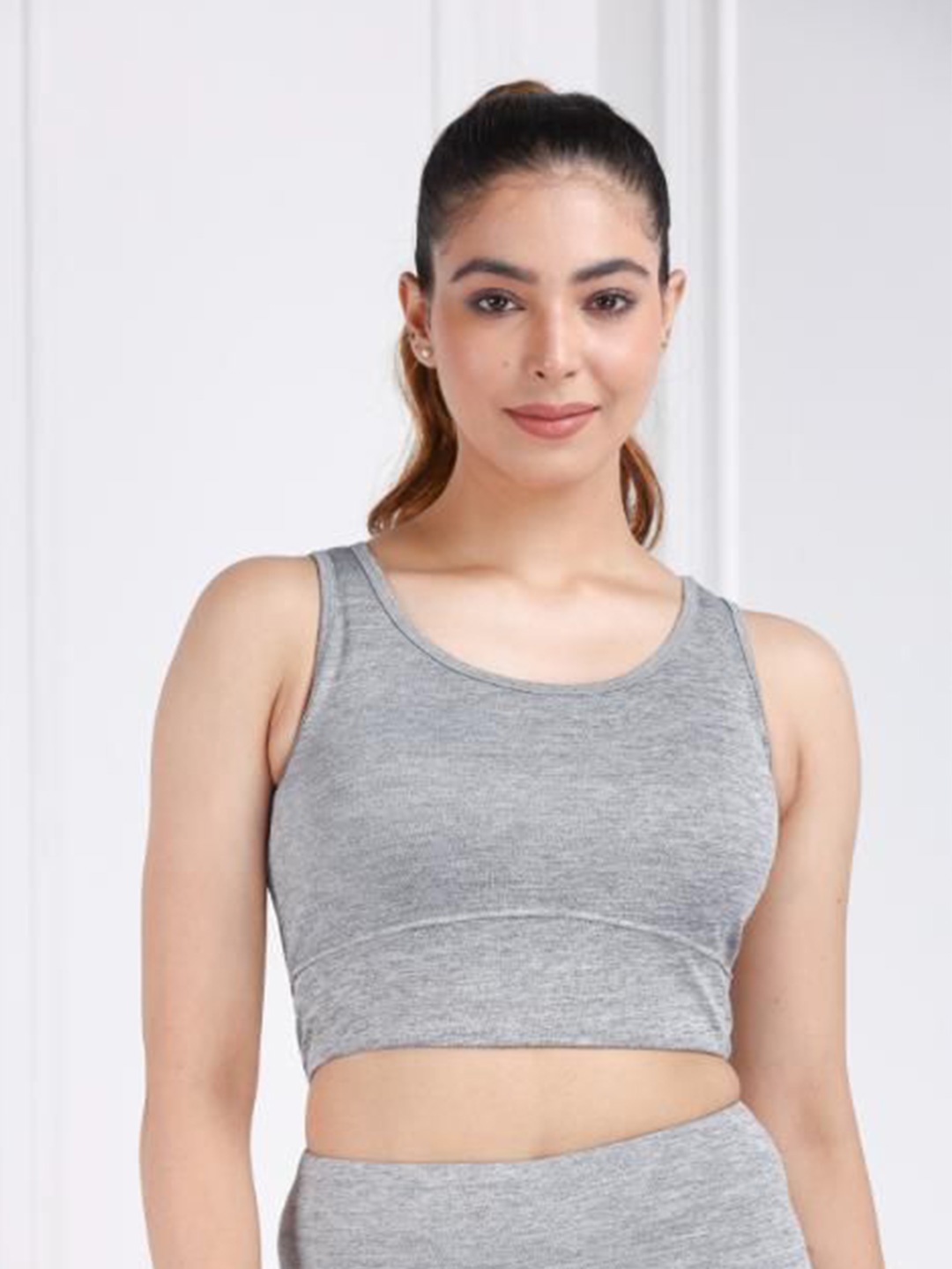 

Mlada Women Active Wear Low Impact Sports Bra, Grey