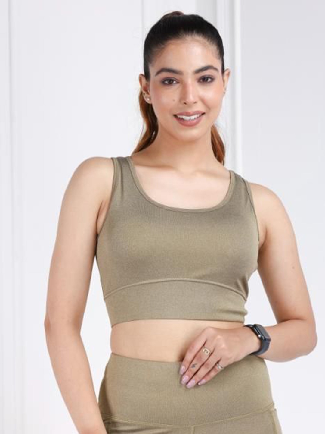 

Mlada Women Active Wear Low Impact Sports Bra, Olive