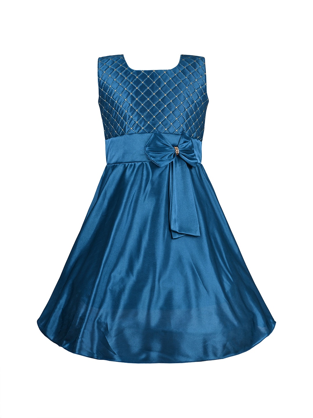 

Wish Karo Girls Tie-Ups Fit & Flare Dress, Blue