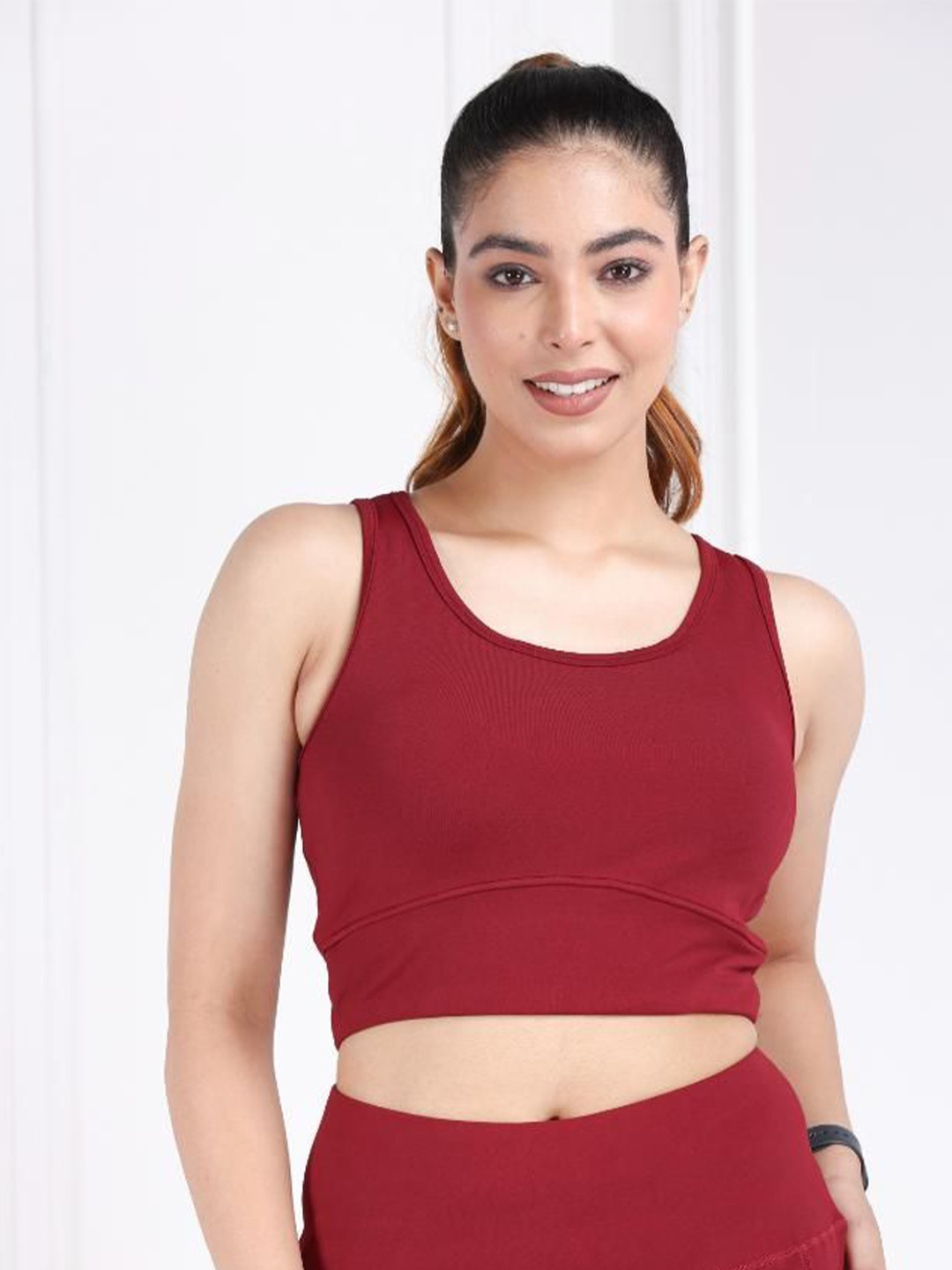 

Mlada Women Active Wear Low Impact Sports Bra, Maroon