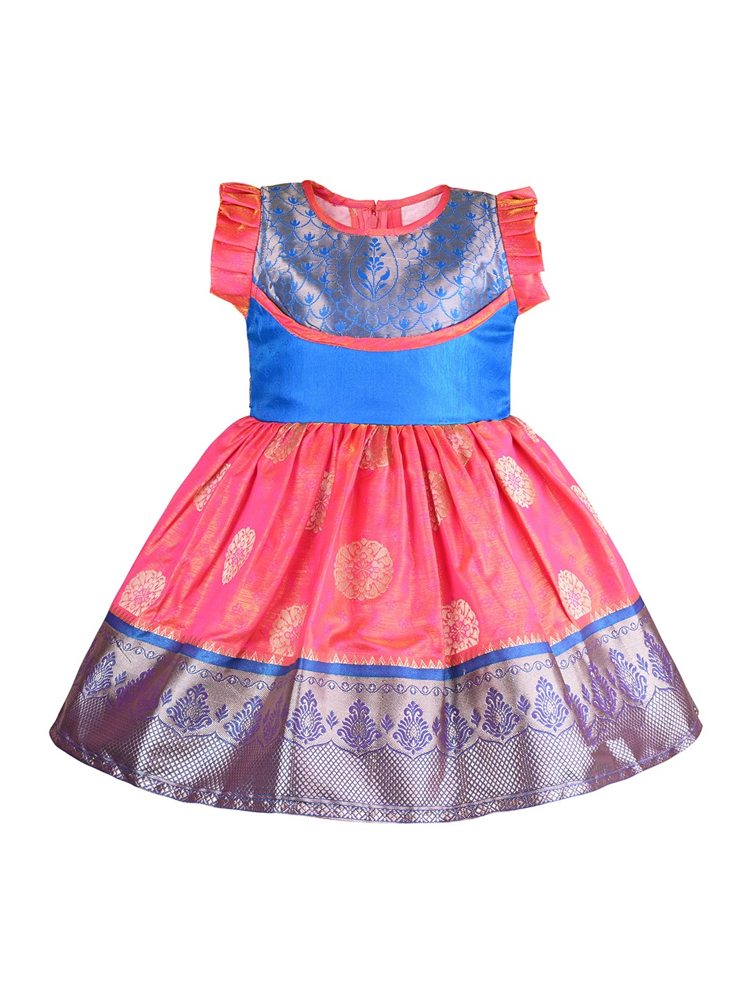 

Wish Karo Girls Ethnic Motifs Fit and Flare Dress, Blue