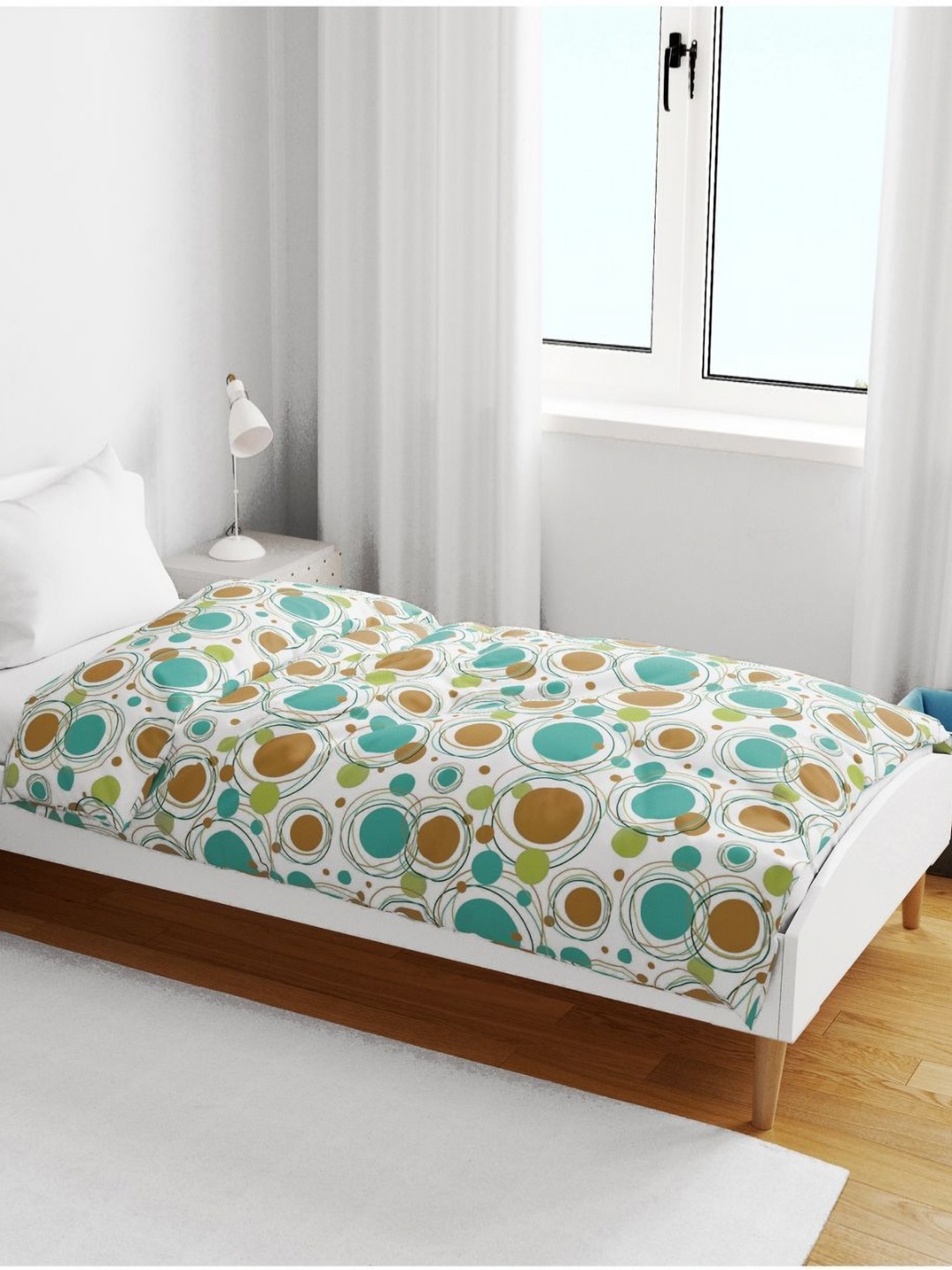 

Divine Casa White Geometric Cotton AC Room Reversible 120 GSM Single Bed Blanket