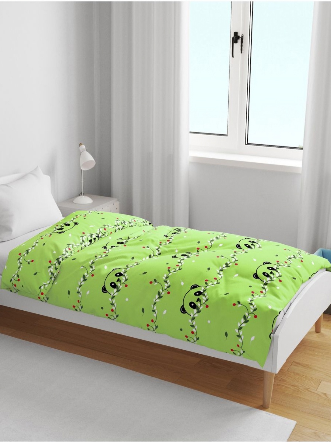 

Divine Casa Green & White Floral Pure Cotton 120 GSM AC Room Reversible Single Bed Blanket