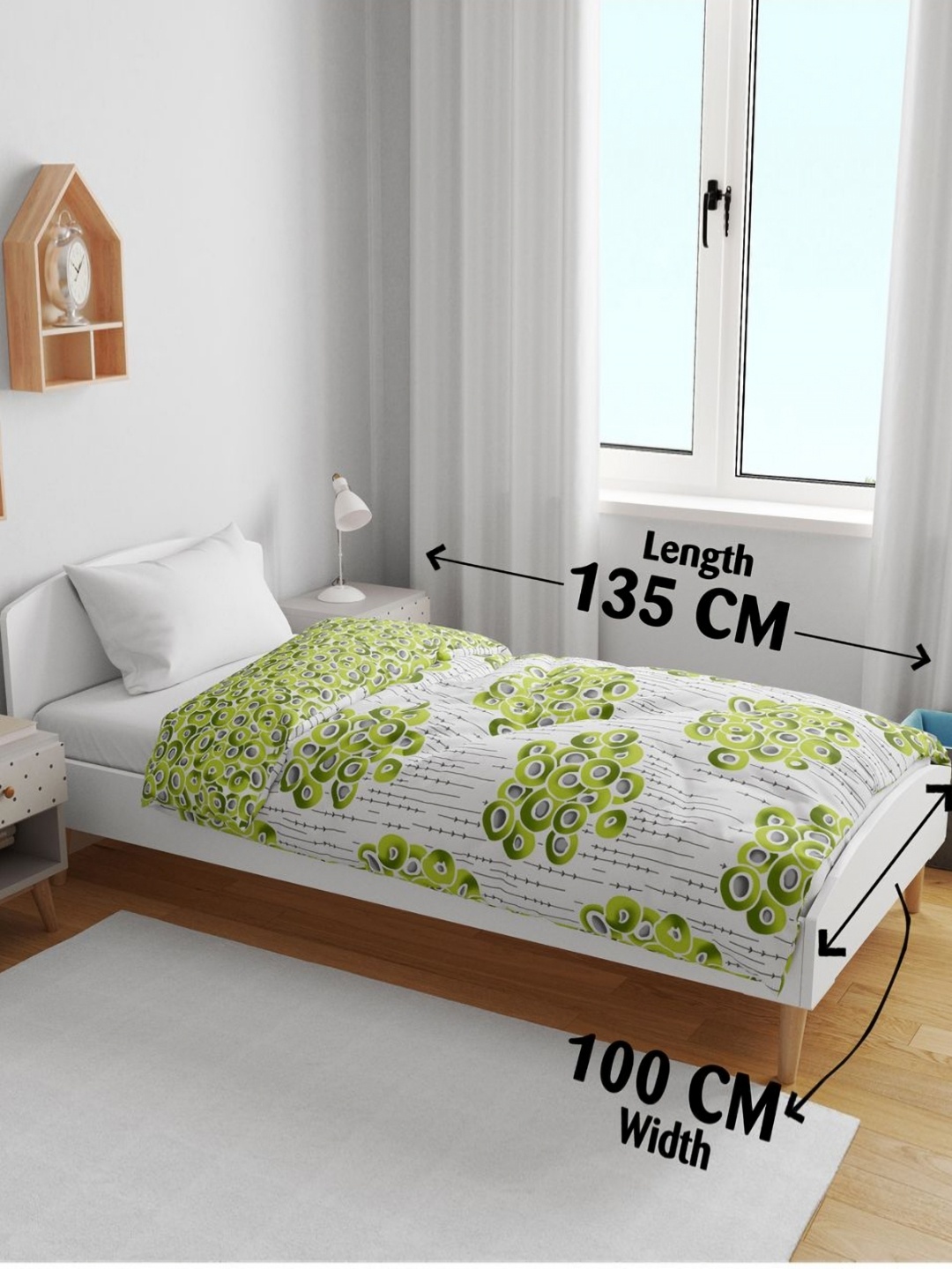 

Divine Casa Green & White Microfiber AC Room 120 GSM Single Bed Blanket