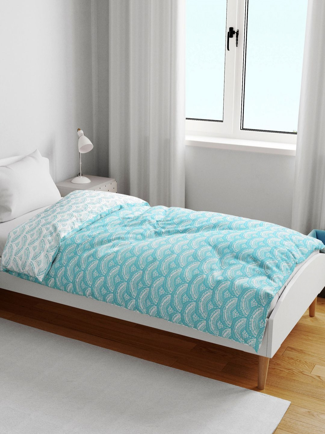 

Divine Casa Blue Printed Microfiber AC Room Reversible 120 GSM Single Bed Blanket