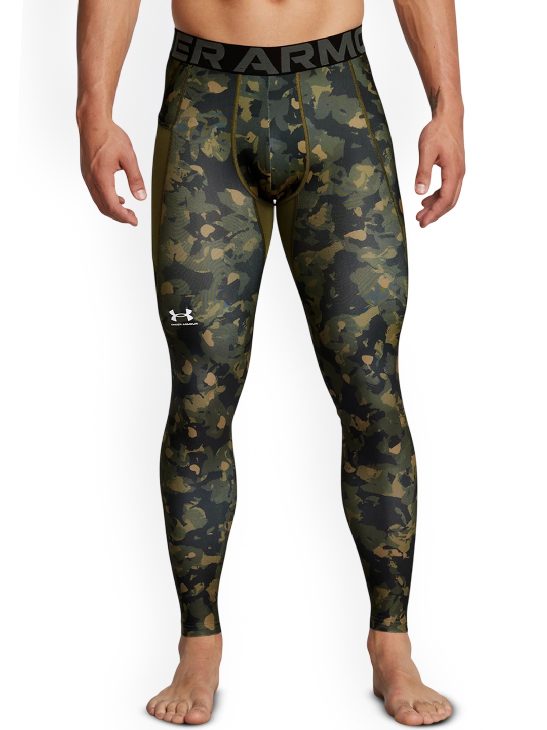 

UNDER ARMOUR Heat Gear Men Printed Ankle Length Tights, Green
