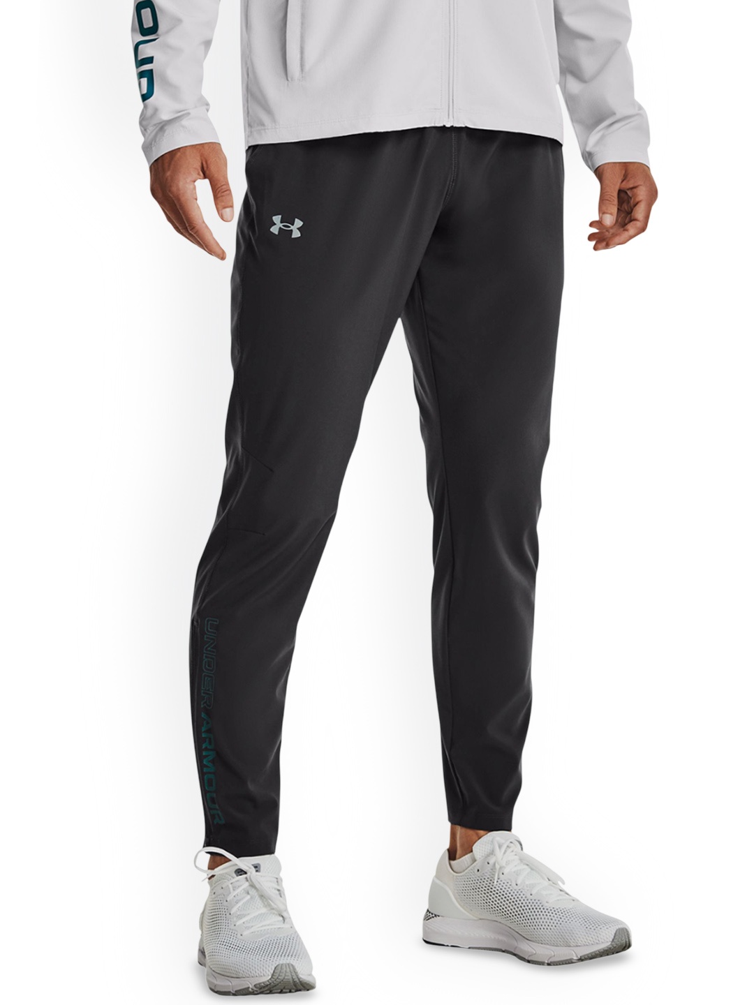 

UNDER ARMOUR UA Storm Run Men Brand Logo Printed Track Pants, Grey
