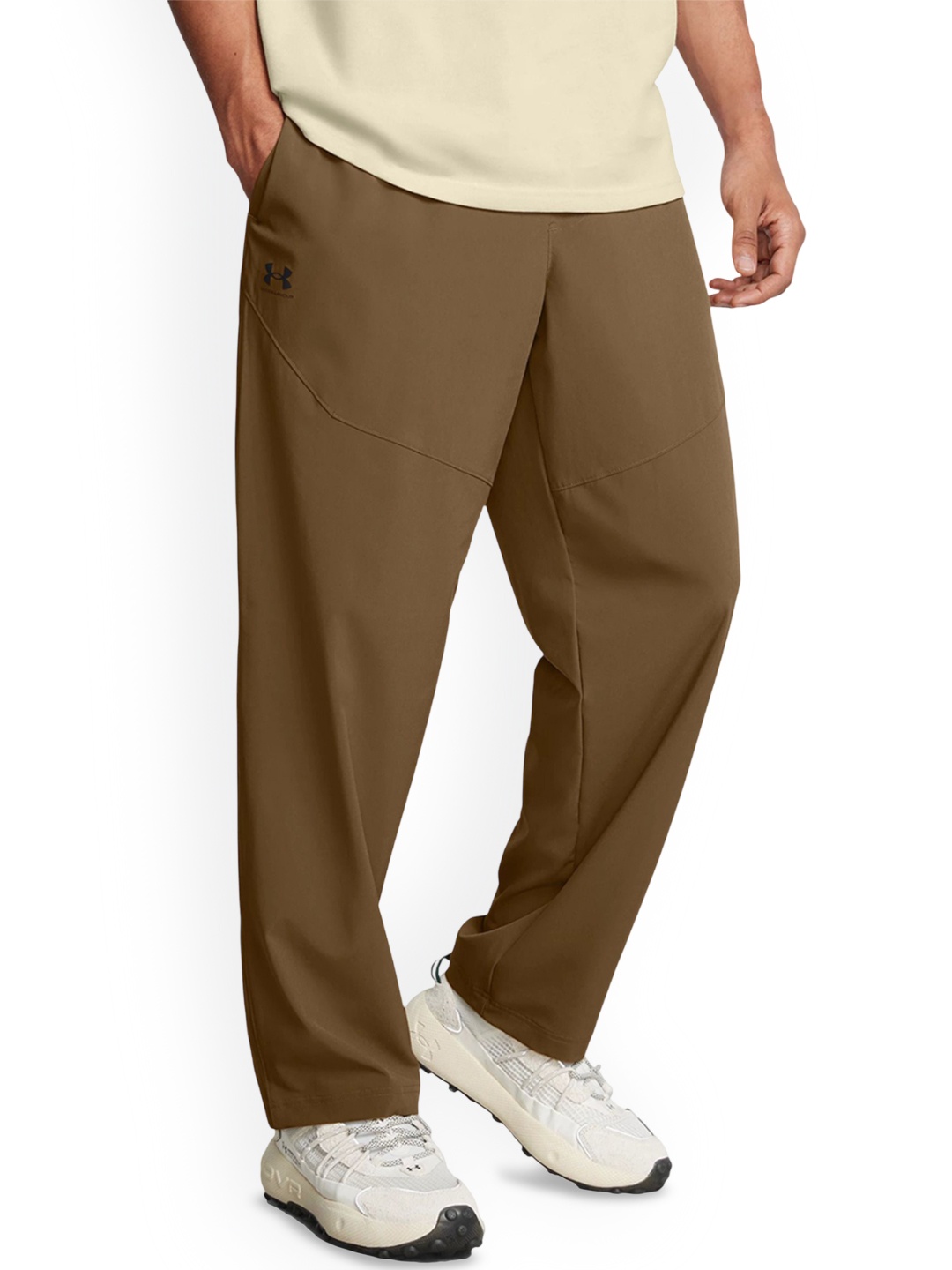 

UNDER ARMOUR Vibe Men Slim-Fit Mid Rise Track Pants, Brown