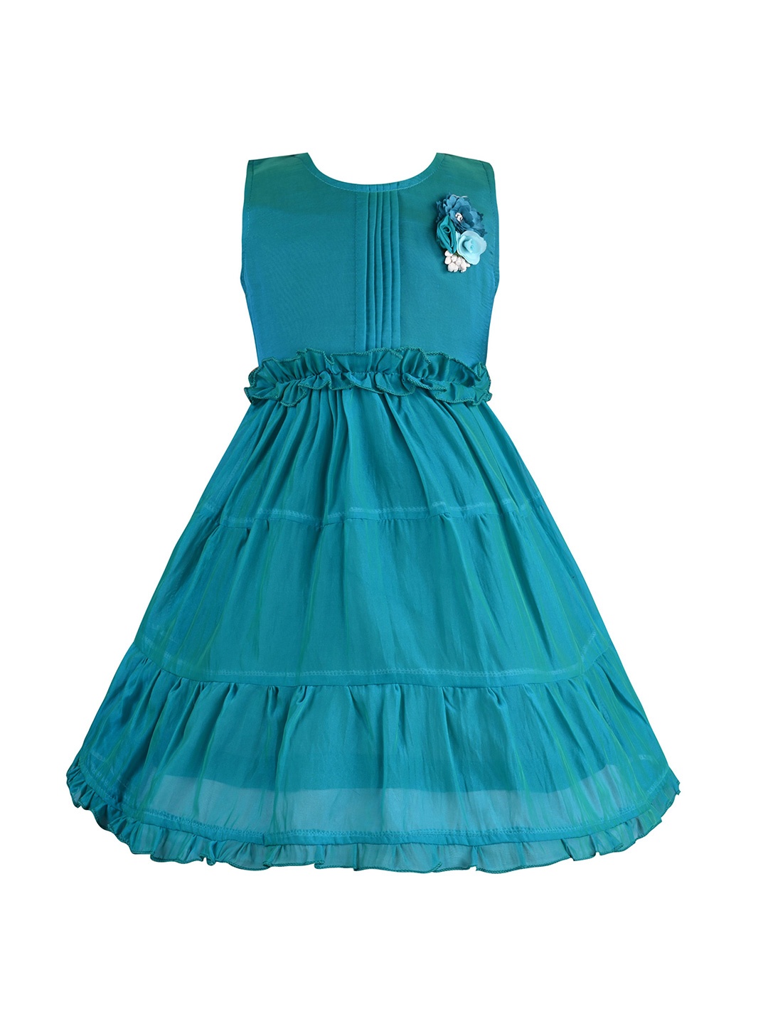 

Wish Karo Girls Pleated Fit & Flare Dress, Green