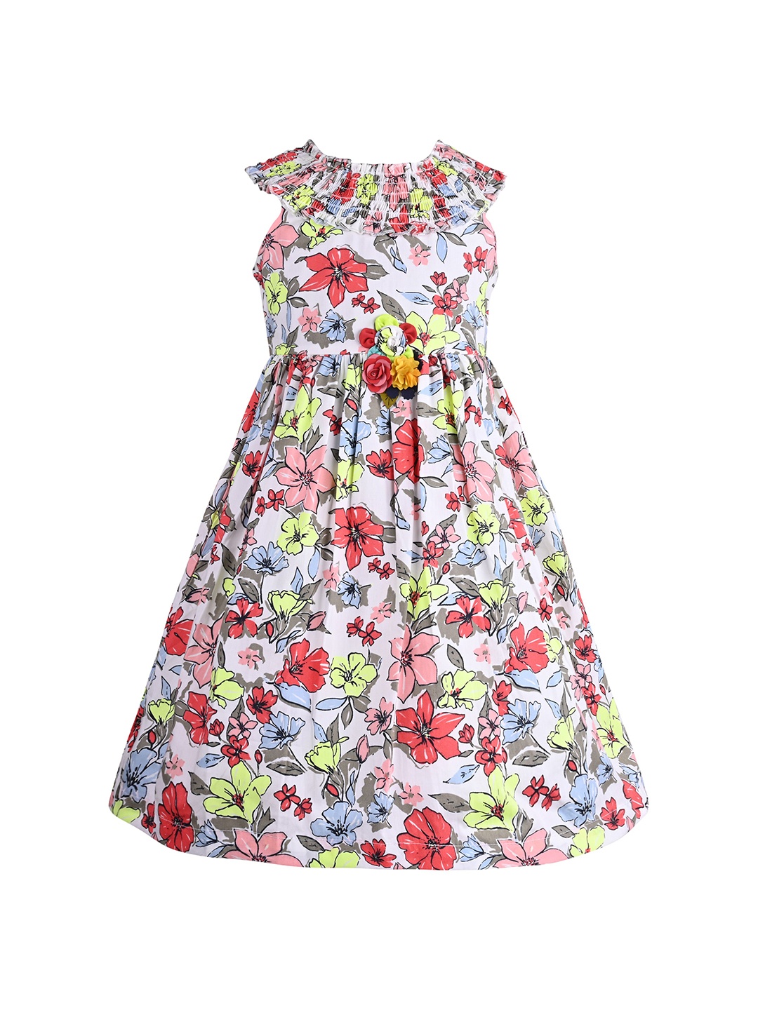 

Wish Karo Girls Floral Printed Fit & Flare Dress, Red